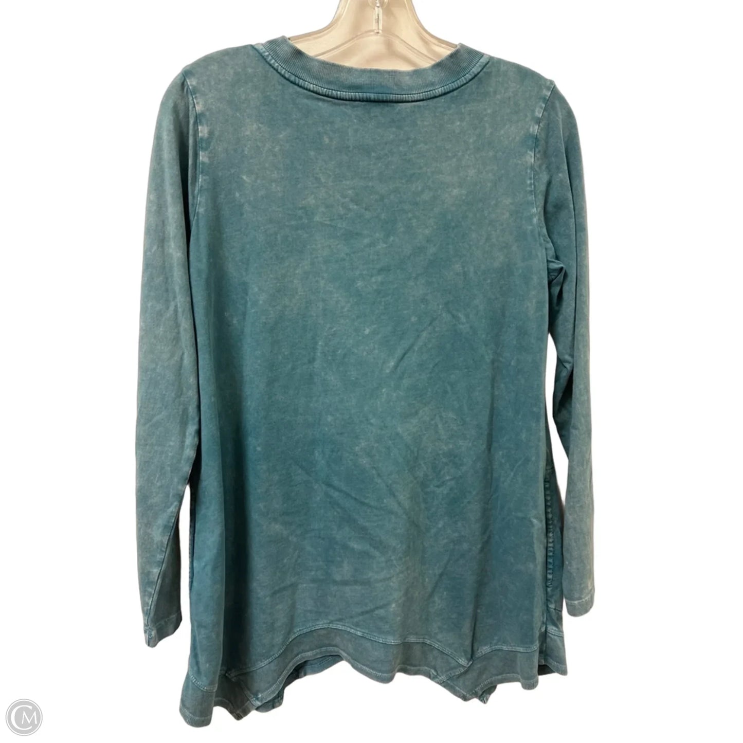 Tunic Long Sleeve By Logo In Blue, Size: Xs