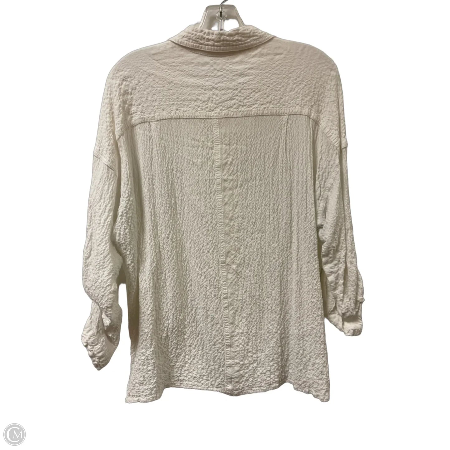 Blouse Long Sleeve By Max Studio In White, Size: L