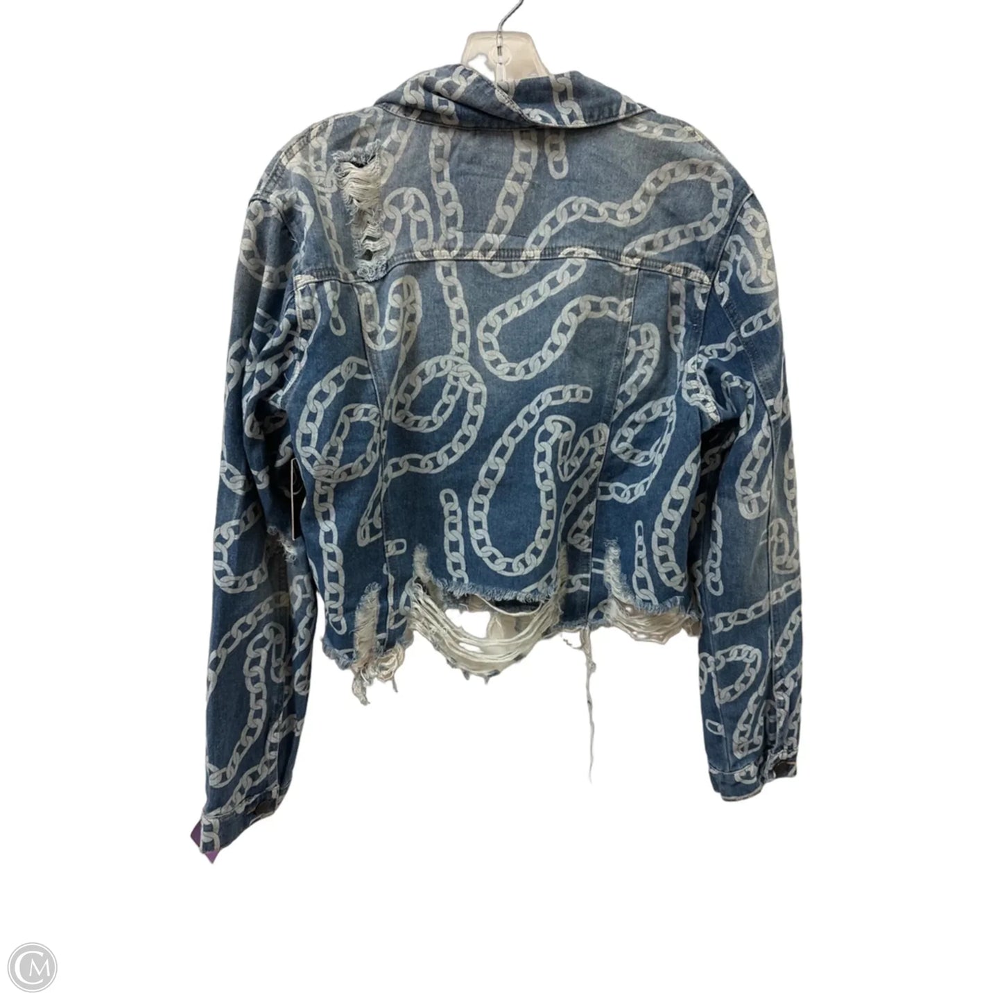 Jacket Denim By Clothes Mentor In Blue Denim, Size: L