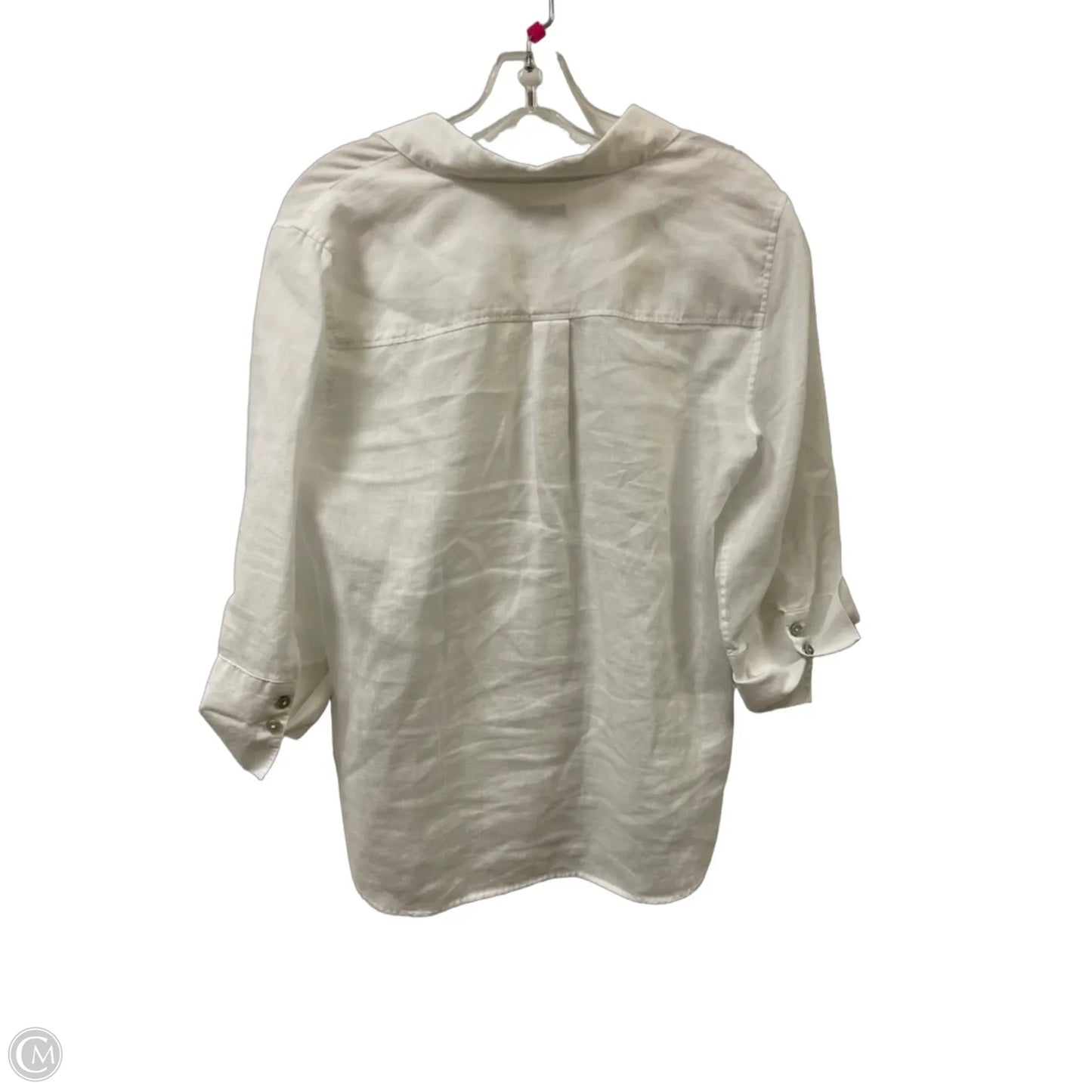 Blouse Long Sleeve By Chicos In White, Size: S