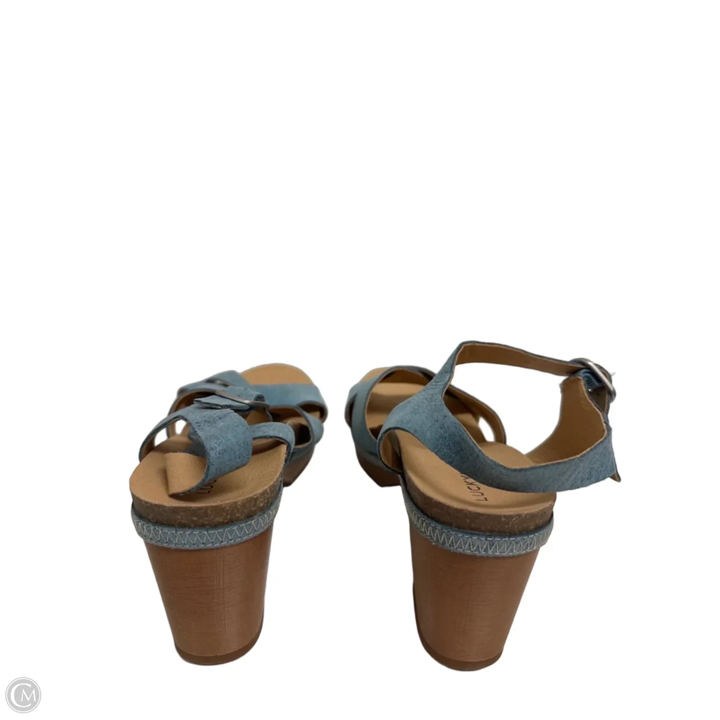 Sandals Heels Block By Lucky Brand In Blue, Size: 8