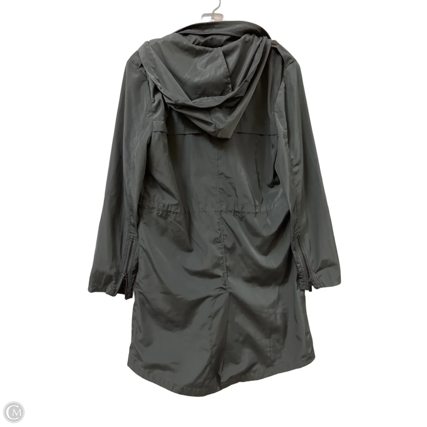 Jacket Windbreaker By Badgley Mischka In Grey, Size: S