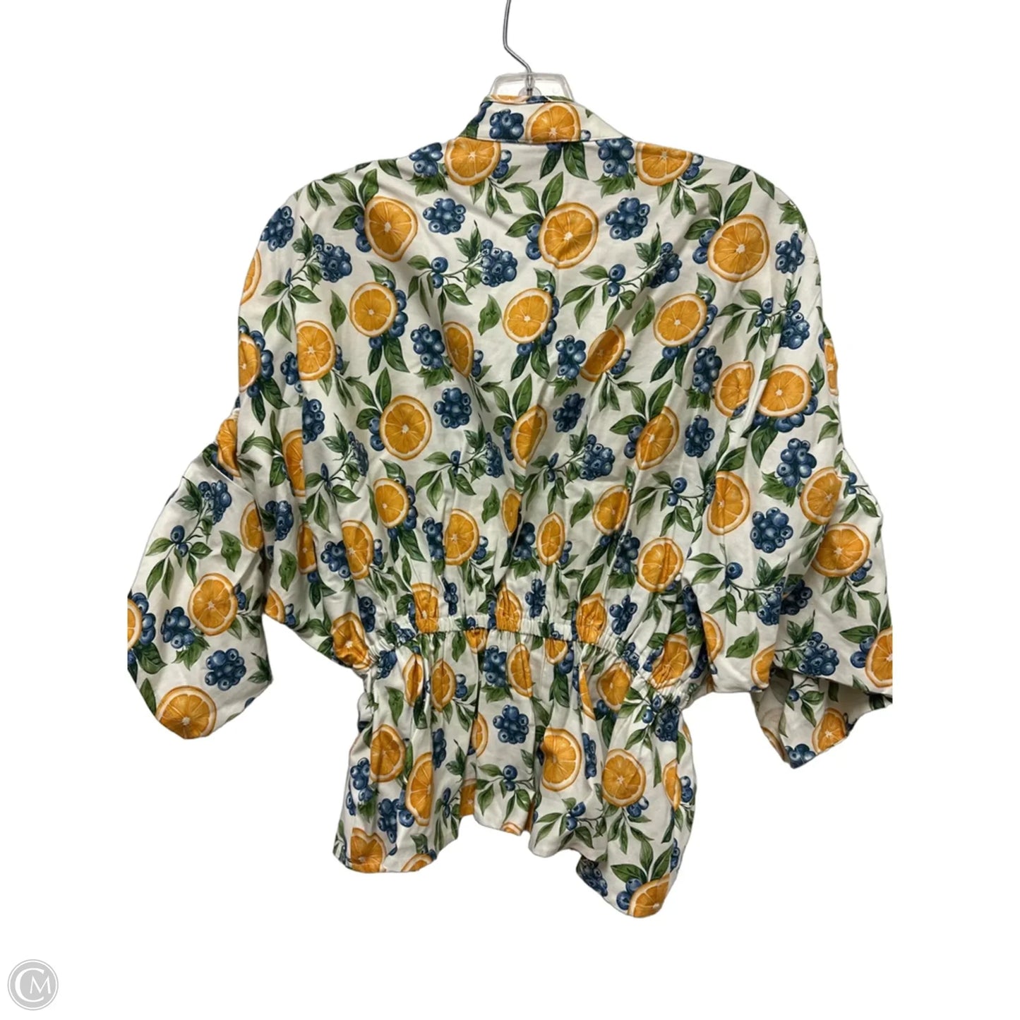 Top Long Sleeve By Maeve In Blue & Yellow, Size: Xs