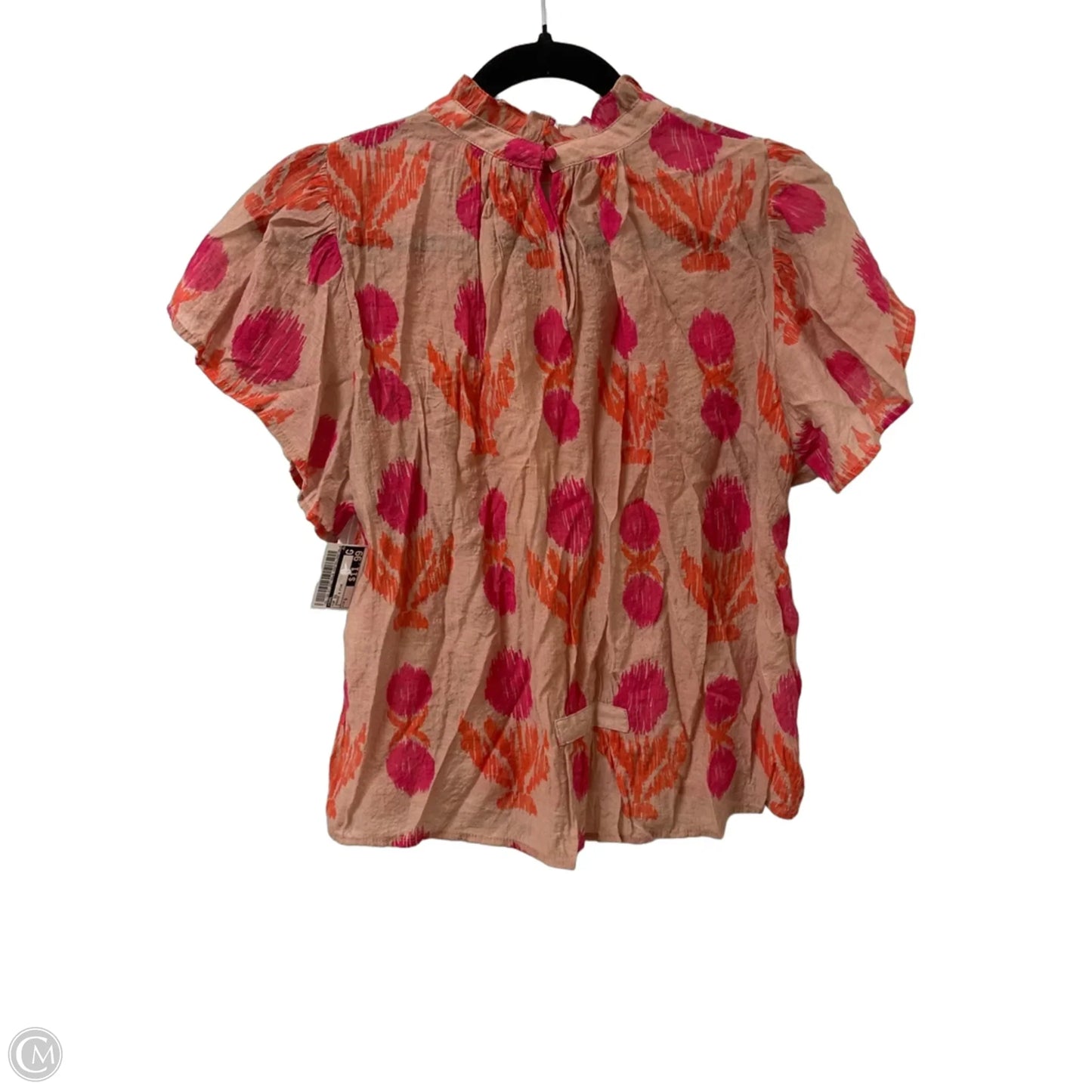 Top Short Sleeve By Thml In Orange & Pink, Size: S