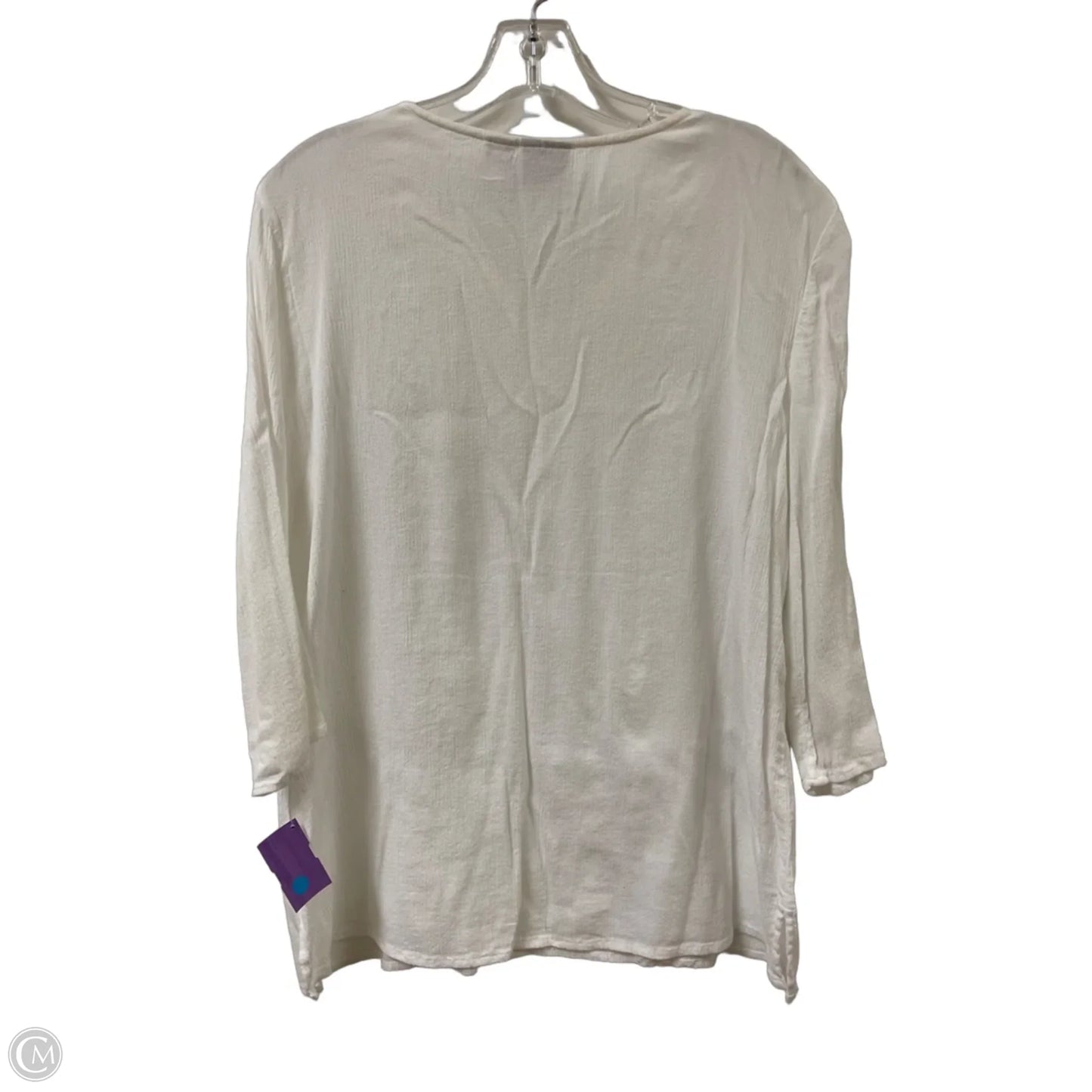 Top Long Sleeve By Chicos In White, Size: M