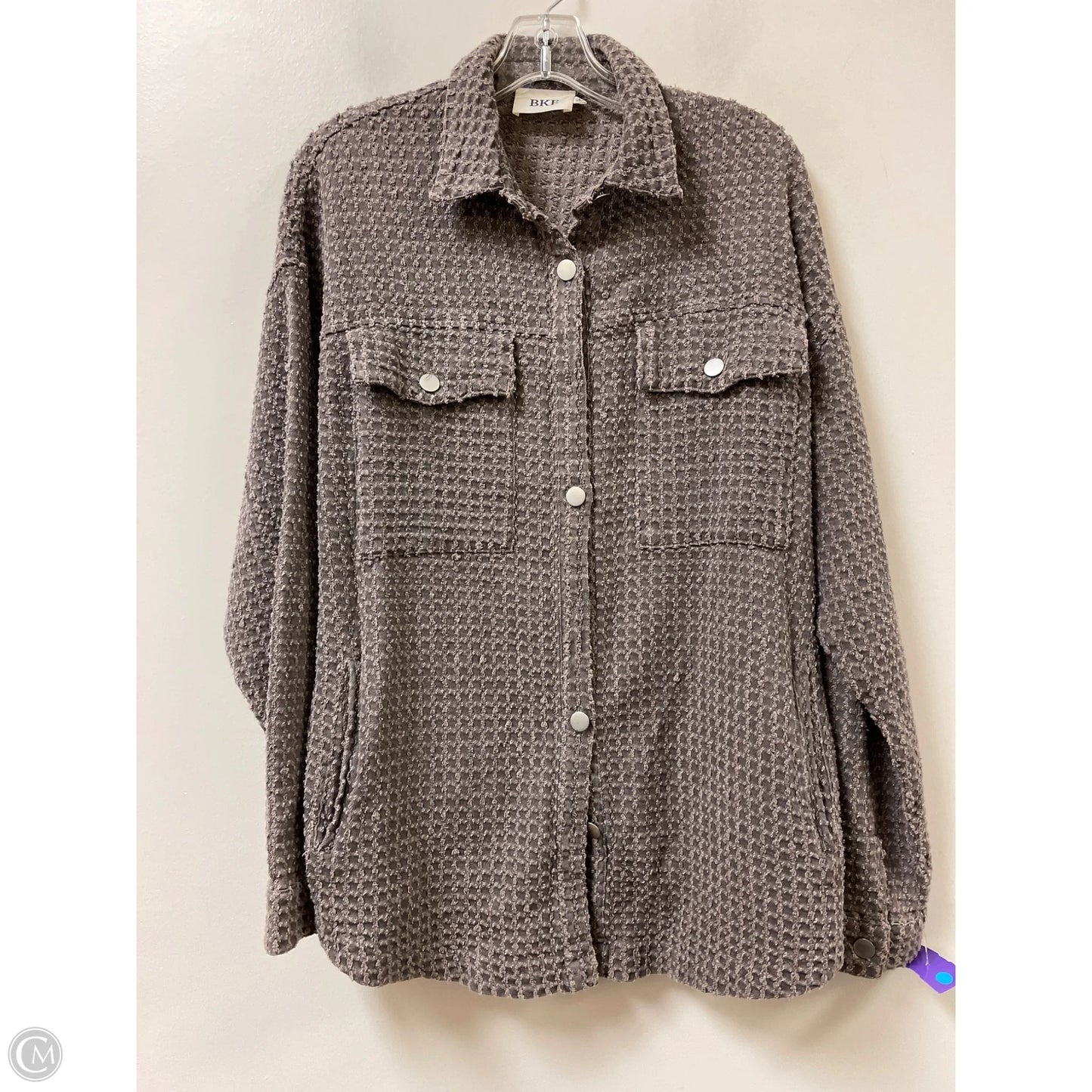 Jacket Shirt By Bke In Brown, Size: L