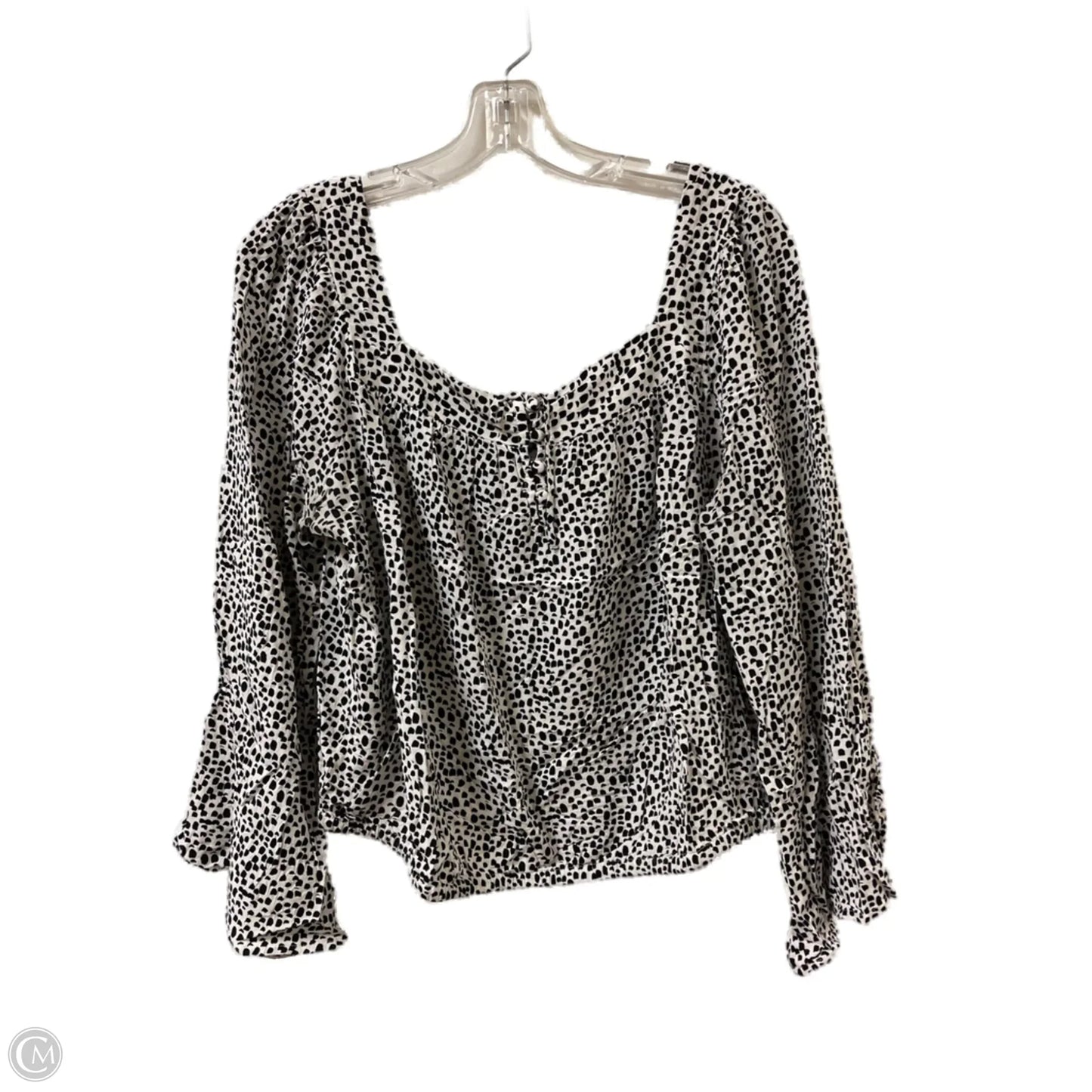 Top Long Sleeve By Express In Black & White, Size: L