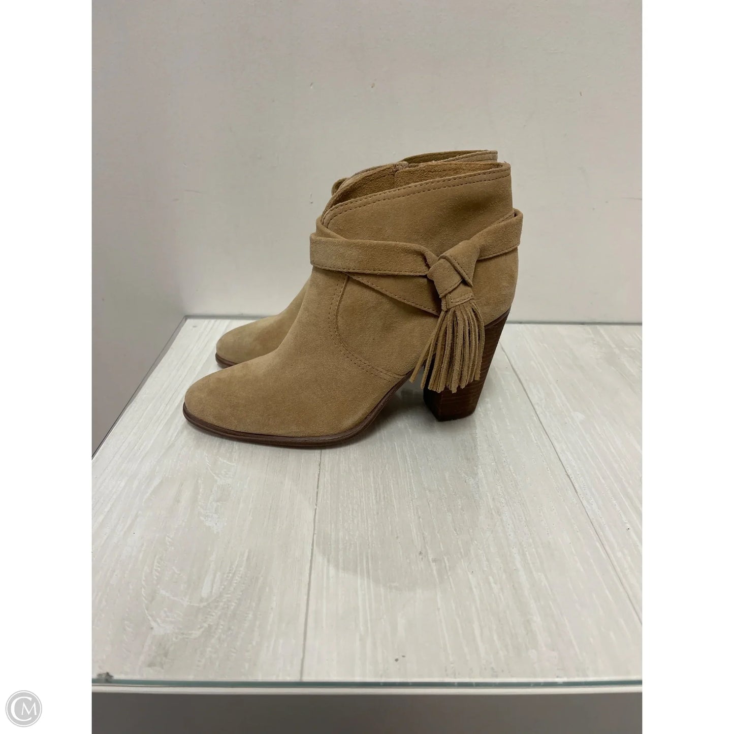 Boots Ankle Heels By Vince Camuto In Tan, Size: 9.5