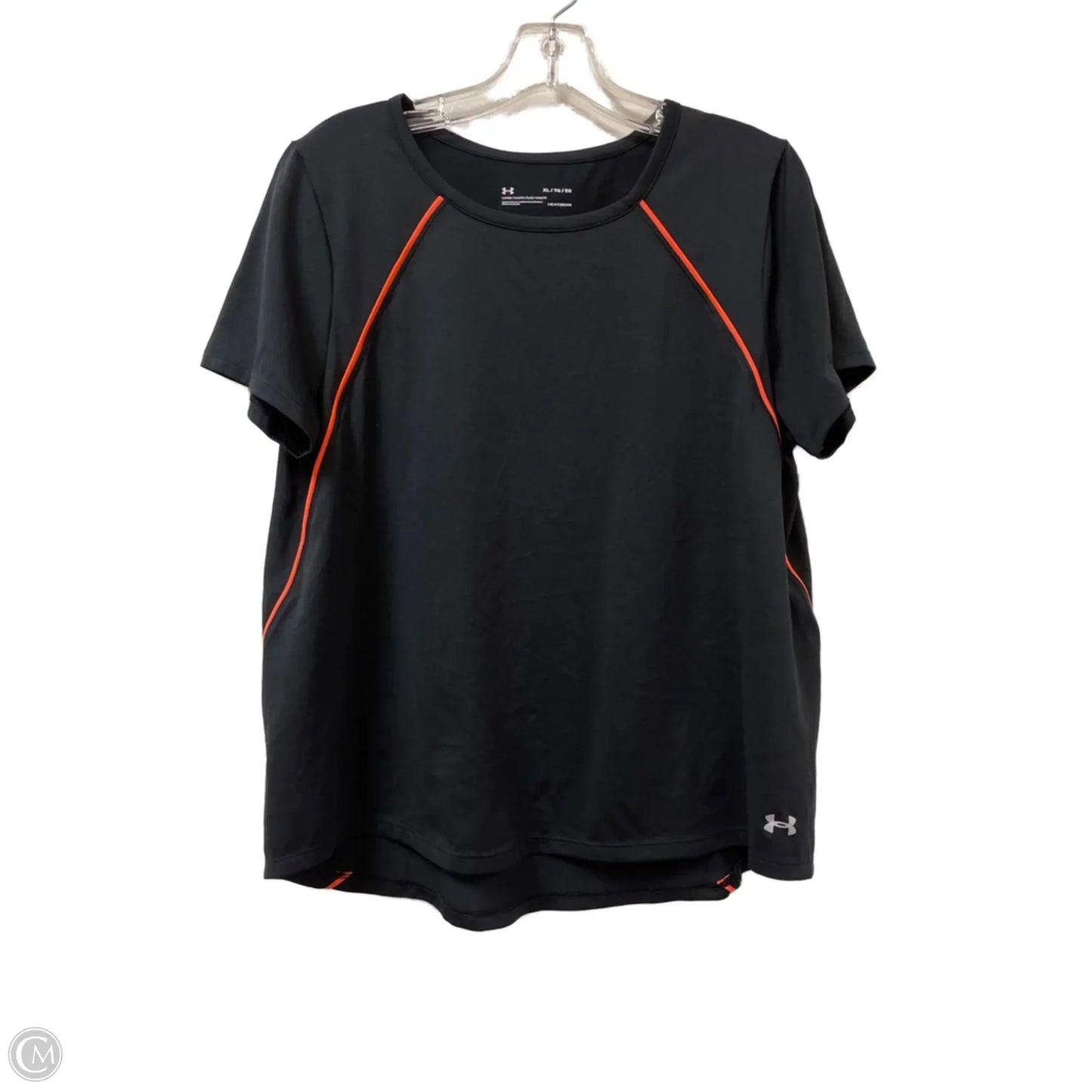 Athletic Top Short Sleeve By Under Armour In Black, Size: Xl
