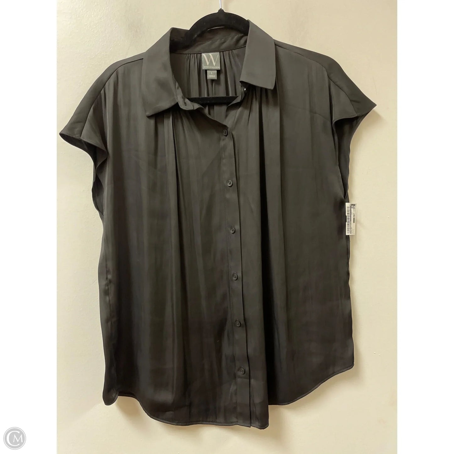 Top Short Sleeve By Worthington In Black, Size: L
