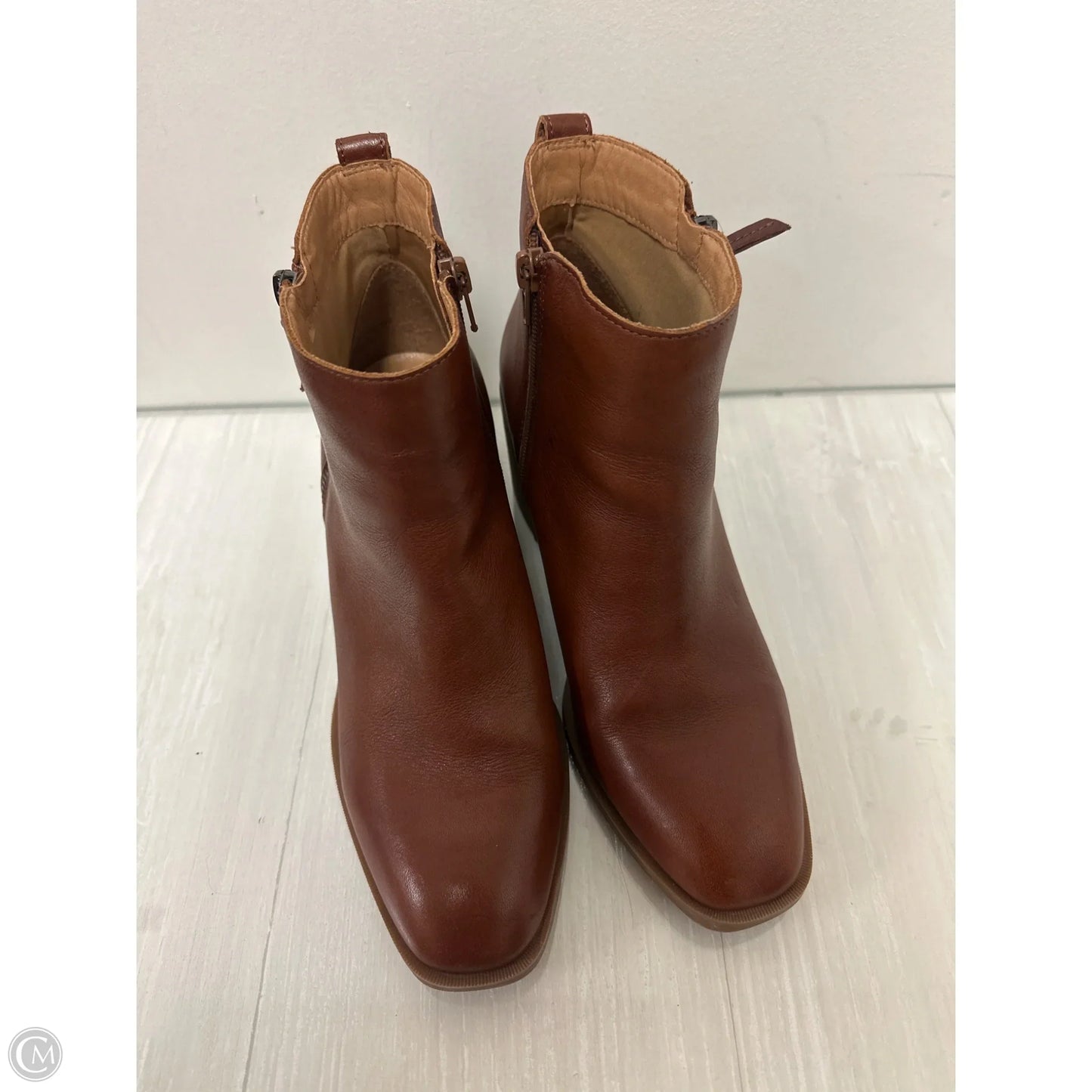 Boots Ankle Heels By Crown Vintage In Bronze, Size: 10