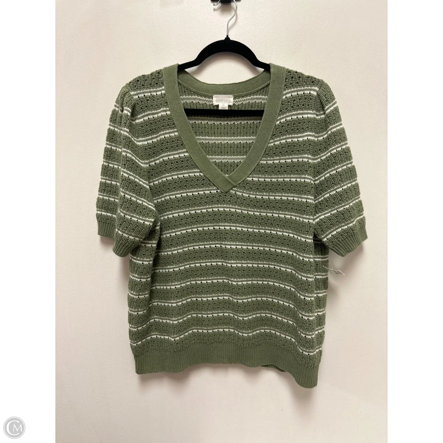 Sweater Short Sleeve By Caslon In Green, Size: 1x