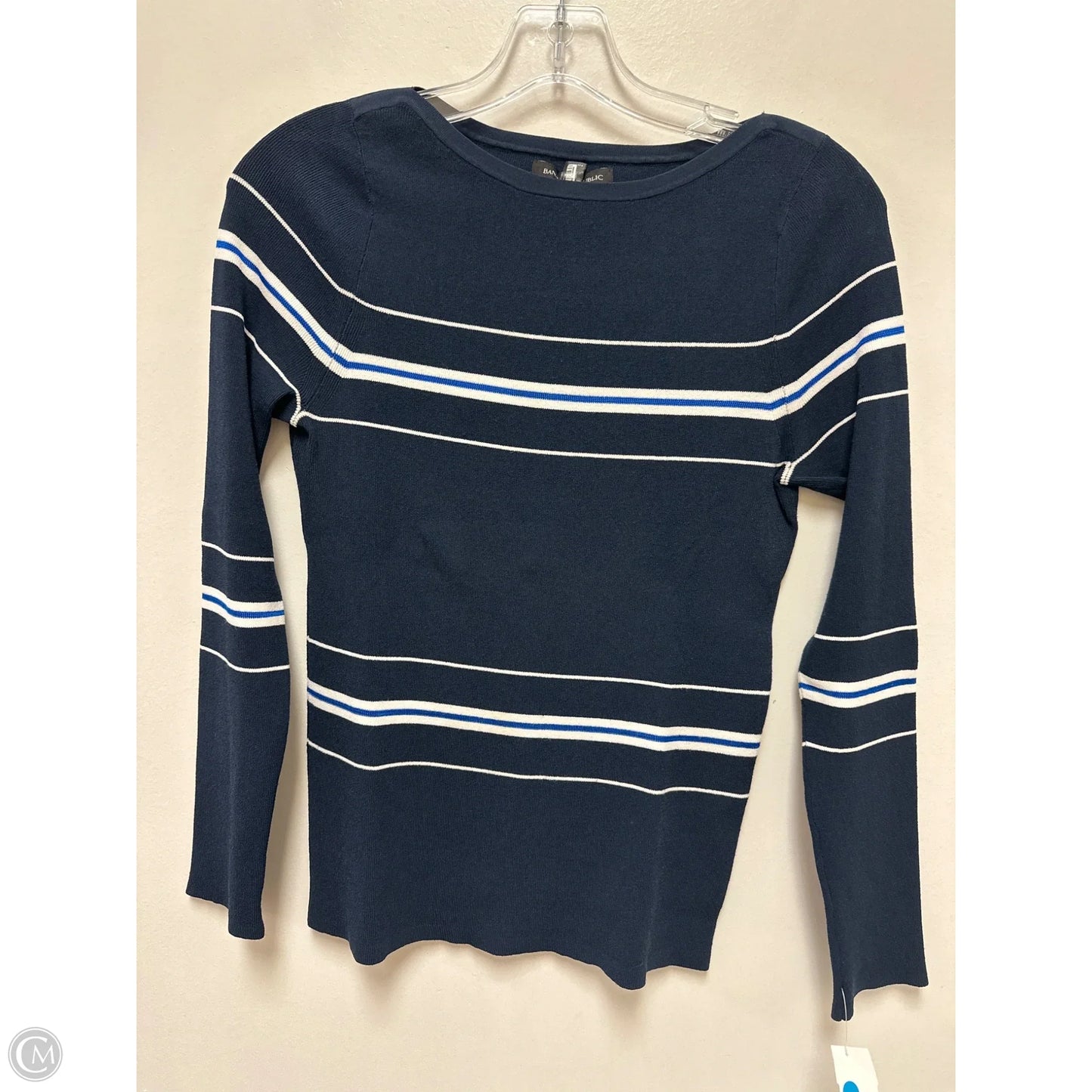 Top Long Sleeve By Banana Republic In Navy, Size: M