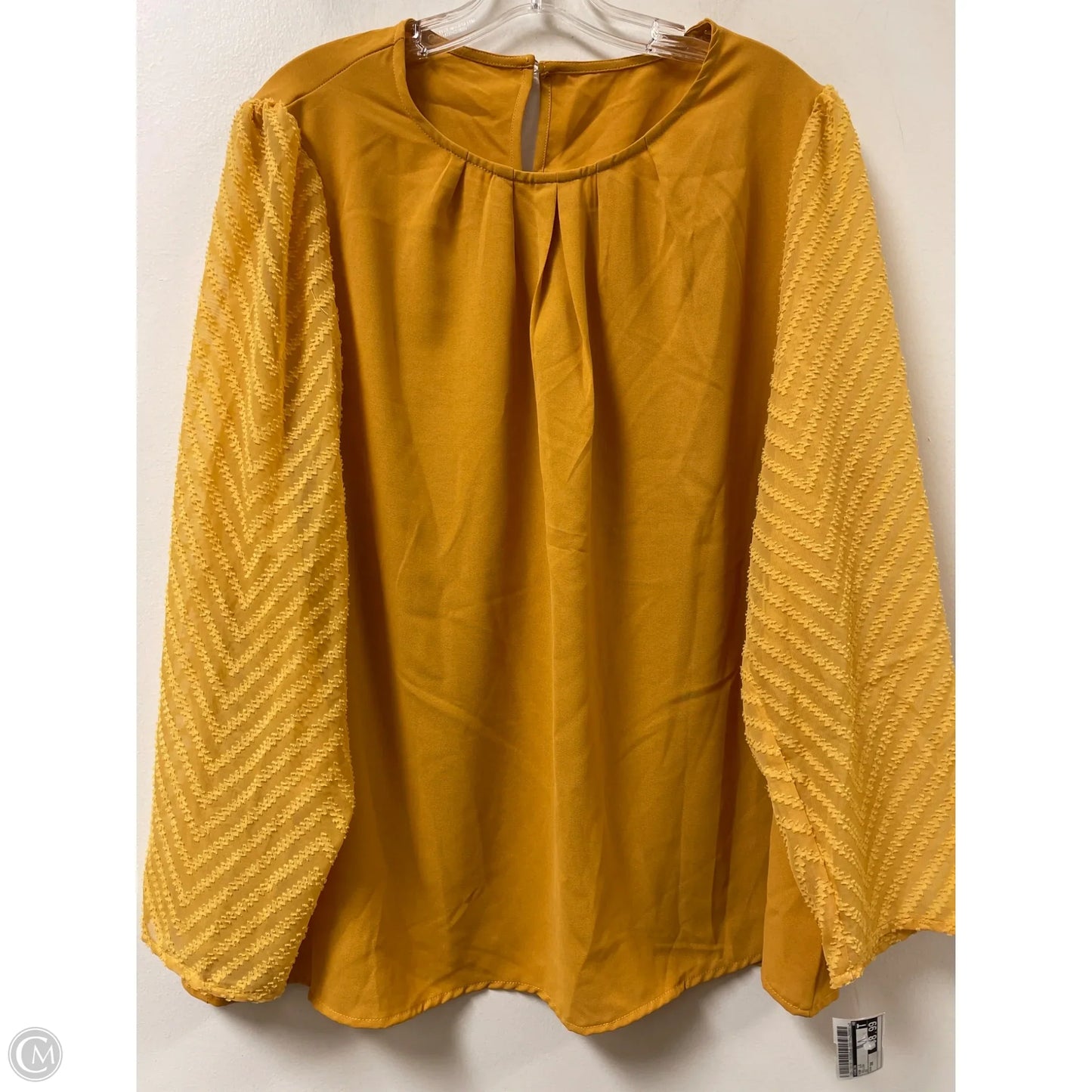 Top Long Sleeve By Shein In Yellow, Size: 3x