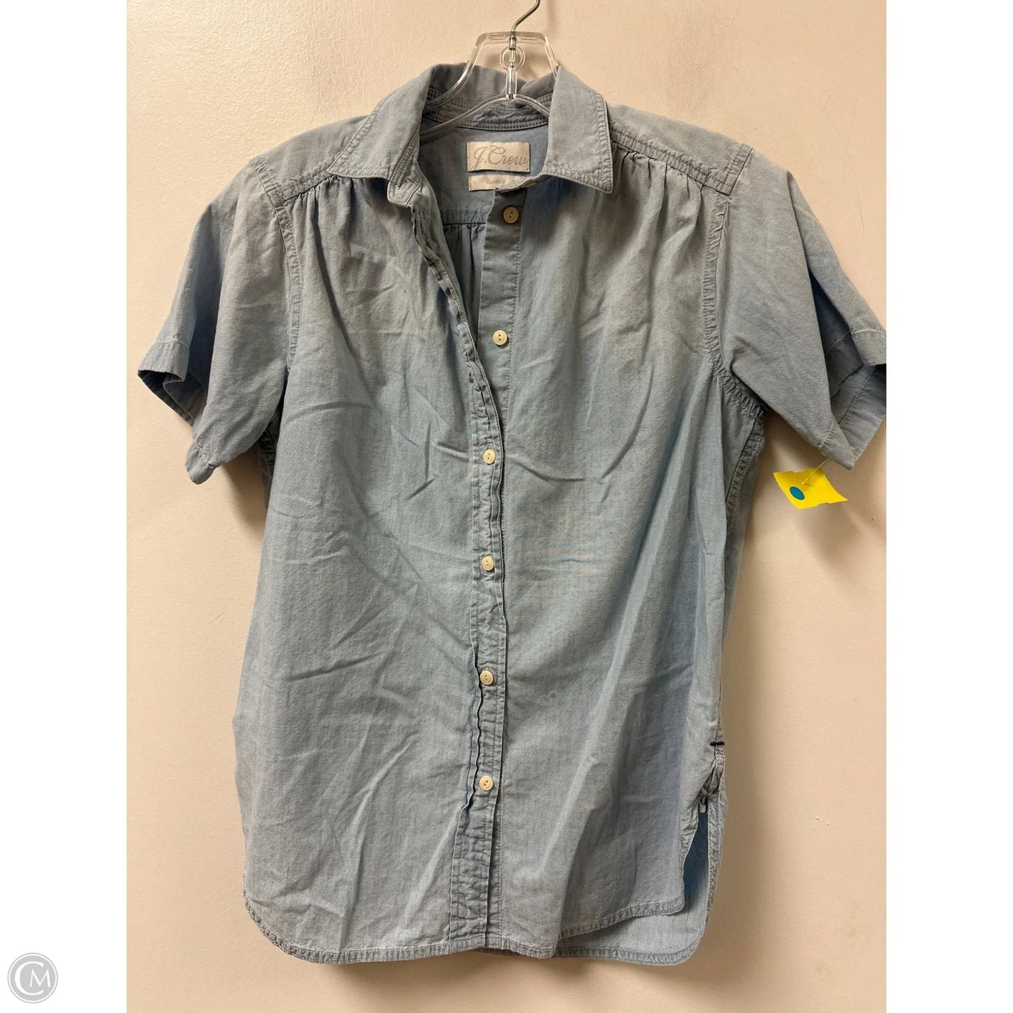 Top Short Sleeve By J. Crew In Blue Denim, Size: Xs