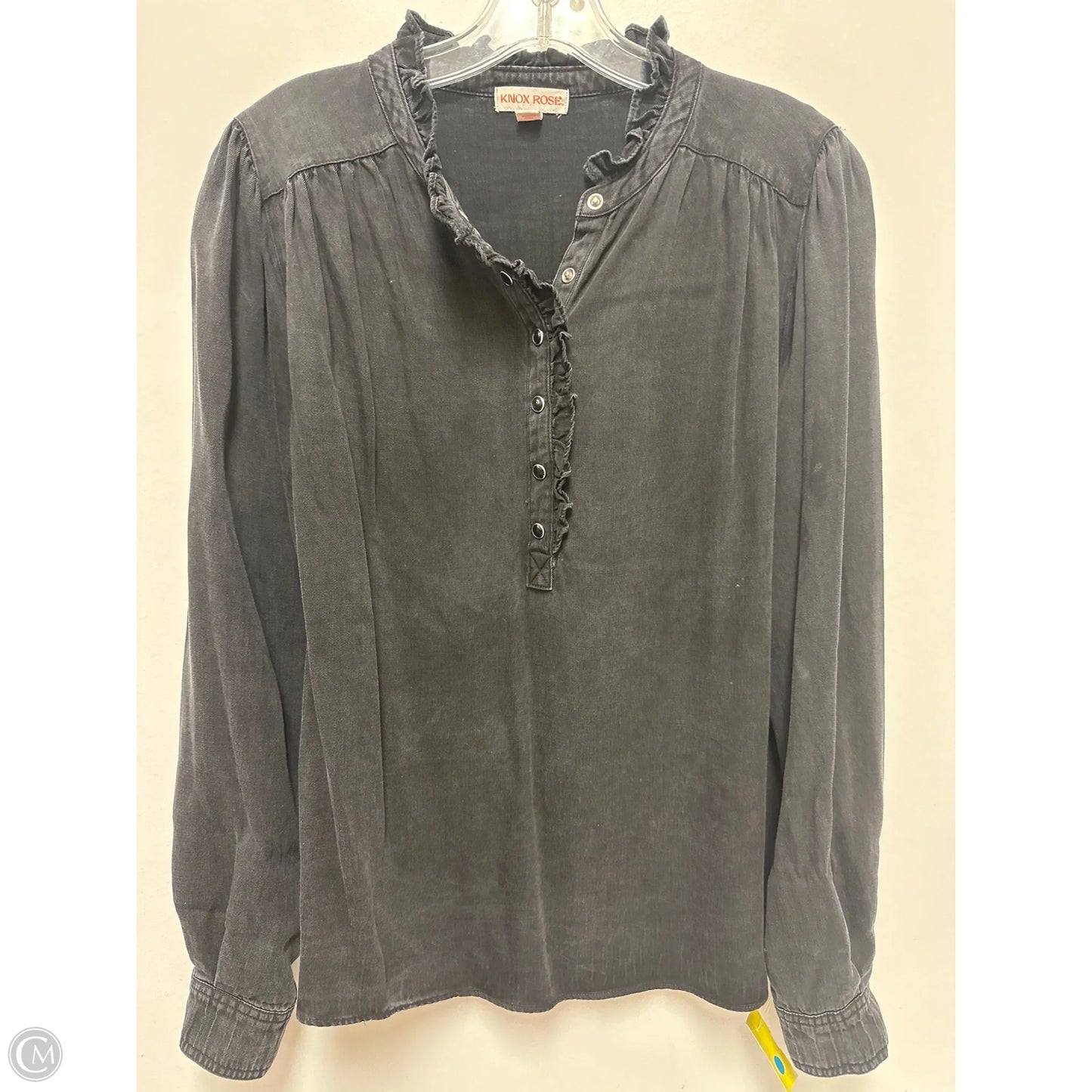 Top Long Sleeve By Knox Rose In Black, Size: M