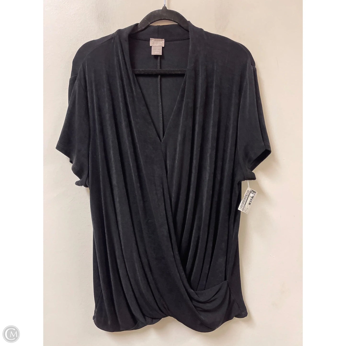 Top Short Sleeve By Chicos In Black, Size: 2x