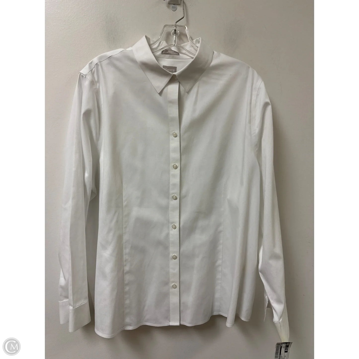 Blouse Long Sleeve By Chicos In White, Size: 2x