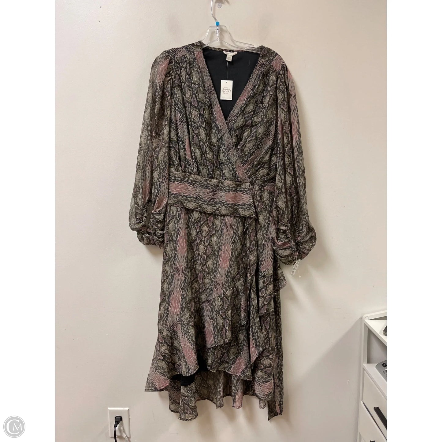 Dress Party Short By Cato In Snakeskin Print, Size: 2x