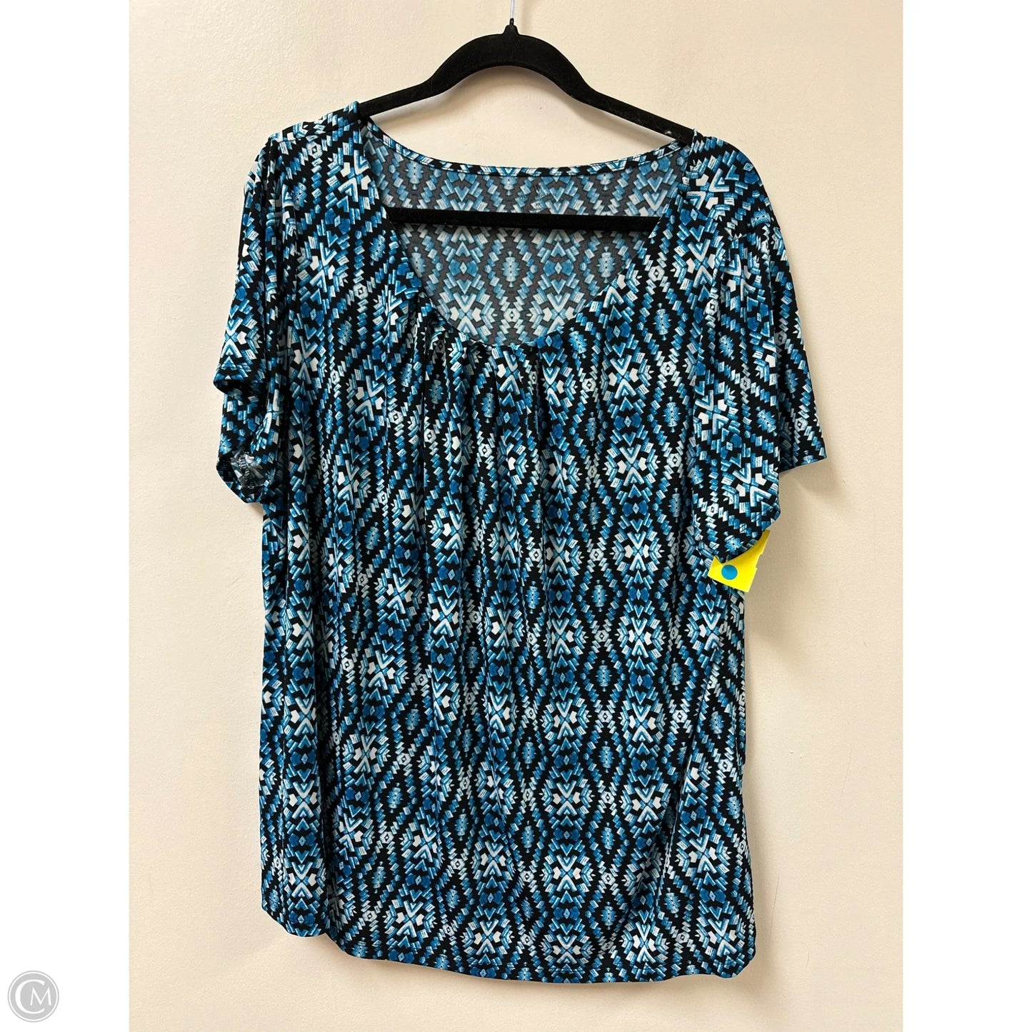 Top Short Sleeve By Worthington In Blue, Size: 2x