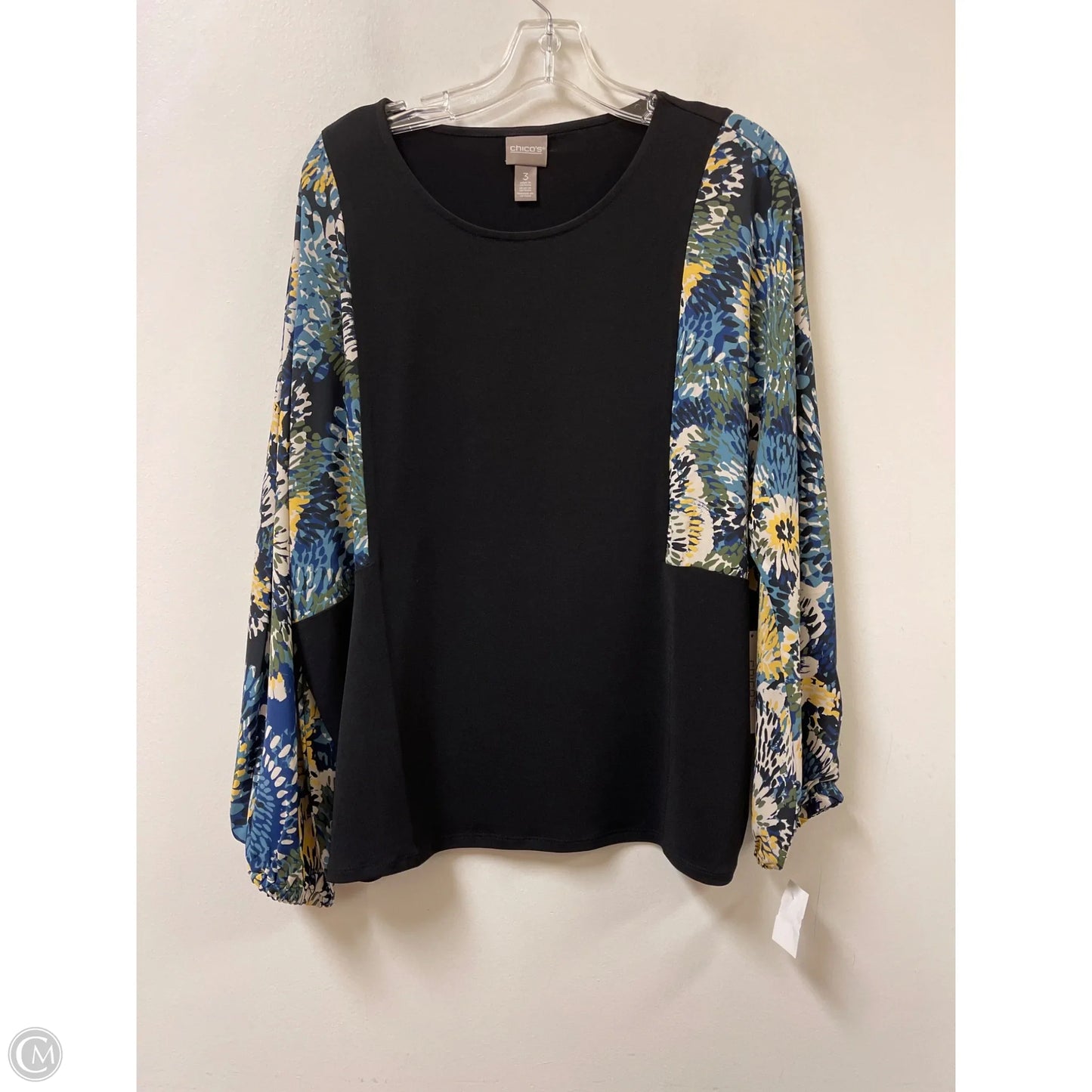 Blouse Long Sleeve By Chicos In Black, Size: Xl