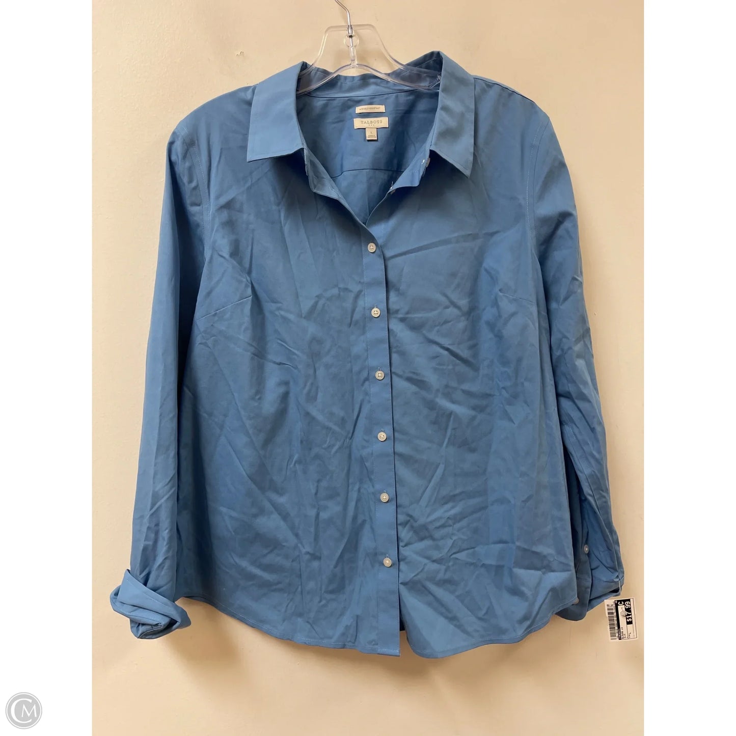 Blouse Long Sleeve By Talbots In Blue, Size: L