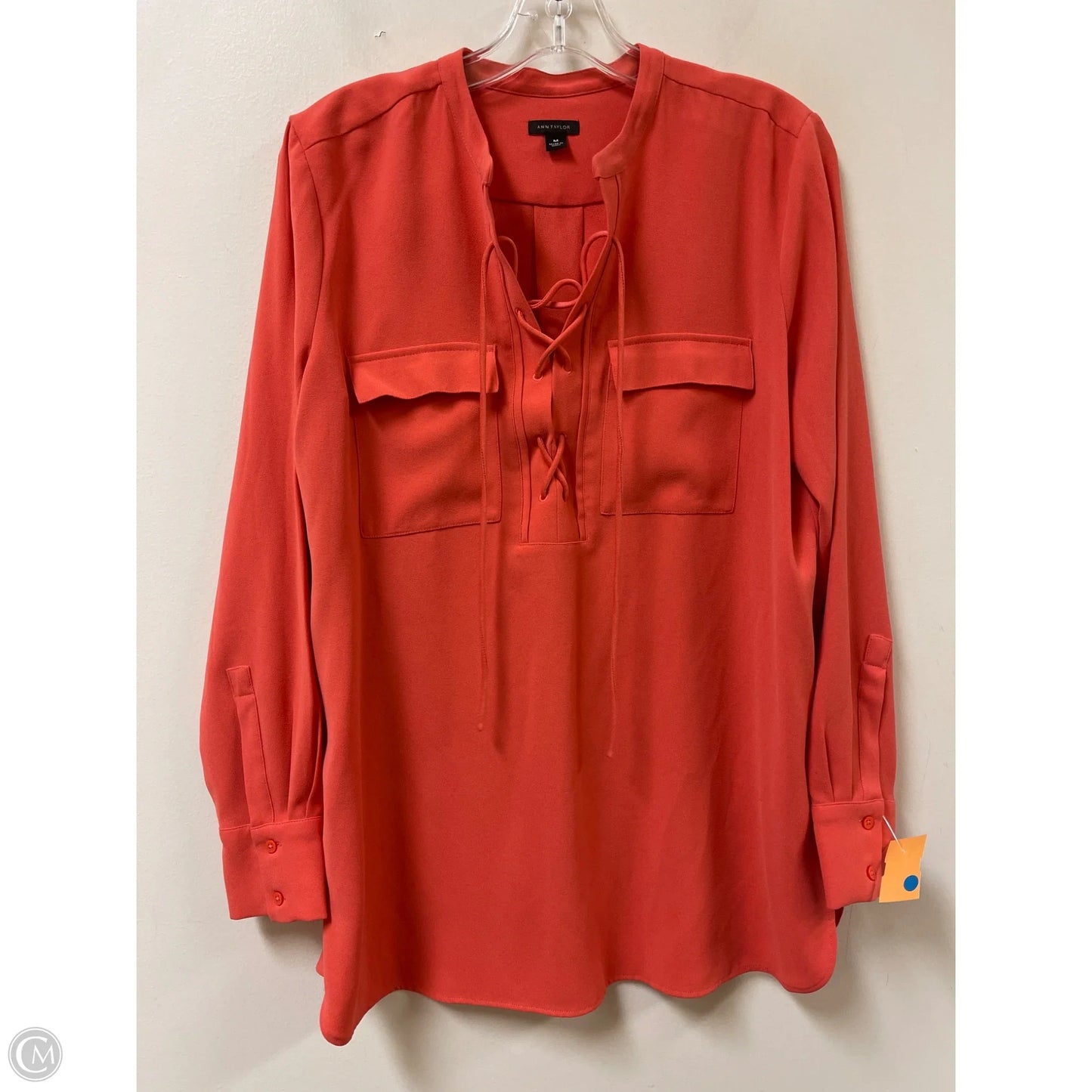 Tunic Long Sleeve By Ann Taylor In Coral, Size: M