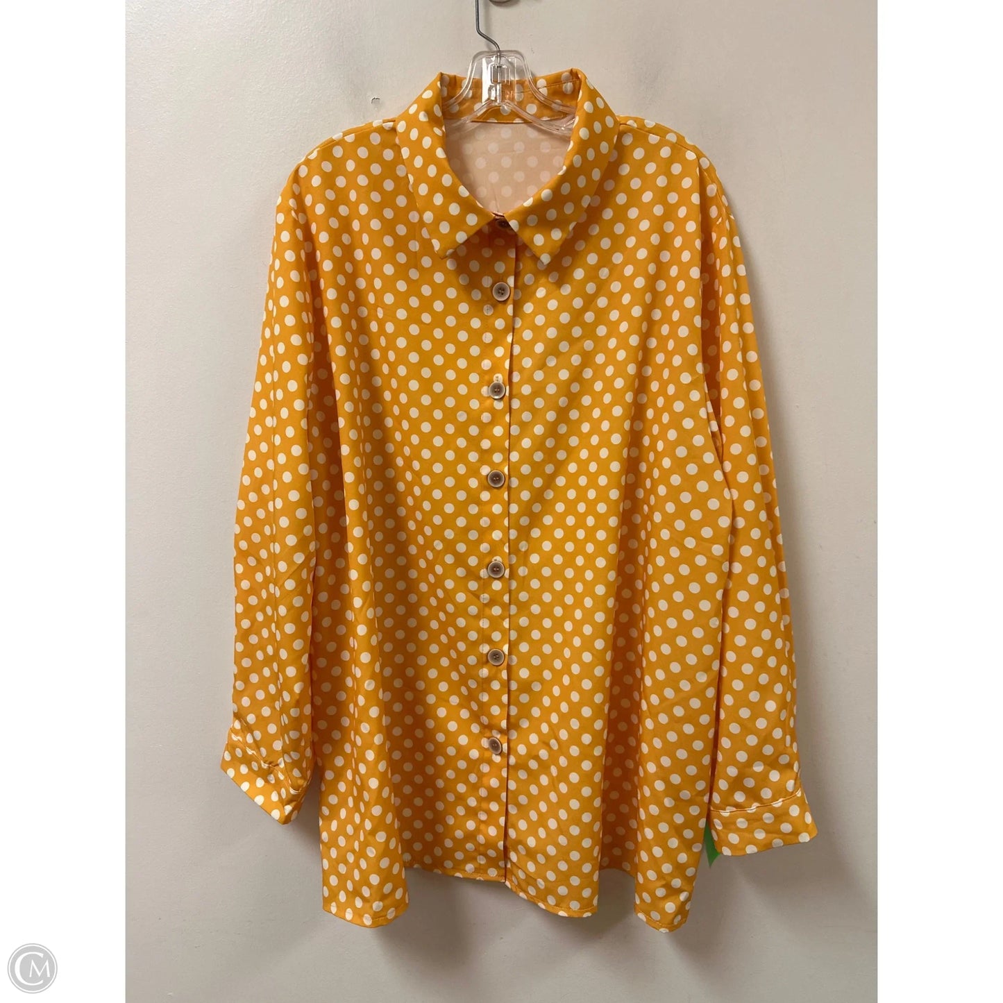 Top Long Sleeve By Clothes Mentor In Yellow, Size: 3x