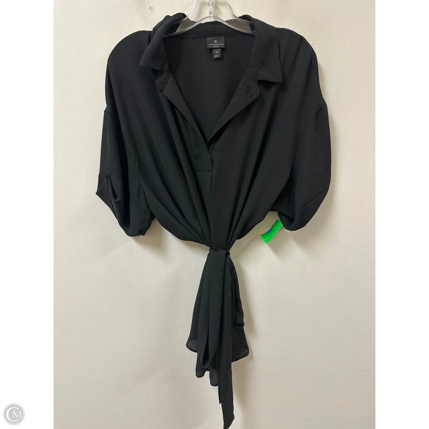 Tunic Short Sleeve By Worthington In Black, Size: 1x