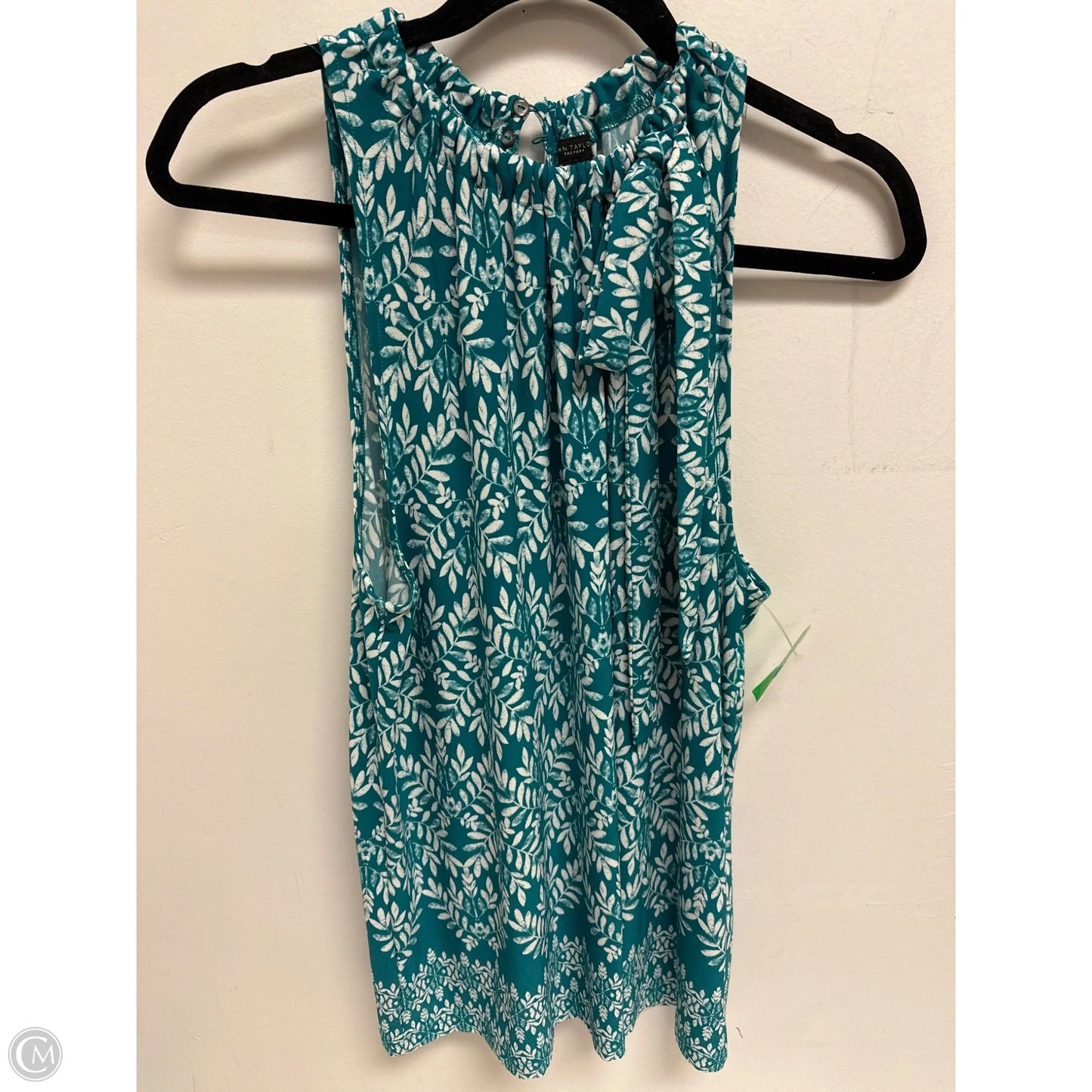Top Sleeveless By Ann Taylor In Teal, Size: L