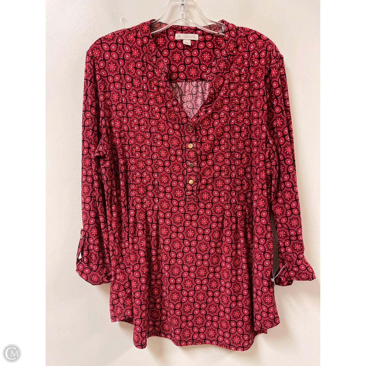 Top Long Sleeve By Dressbarn In Red, Size: Xl