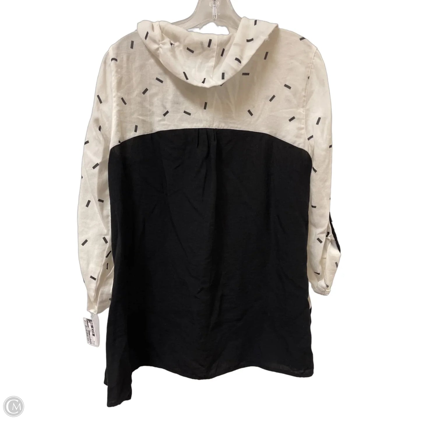 Top Long Sleeve By Ali Miles In Black & White, Size: M