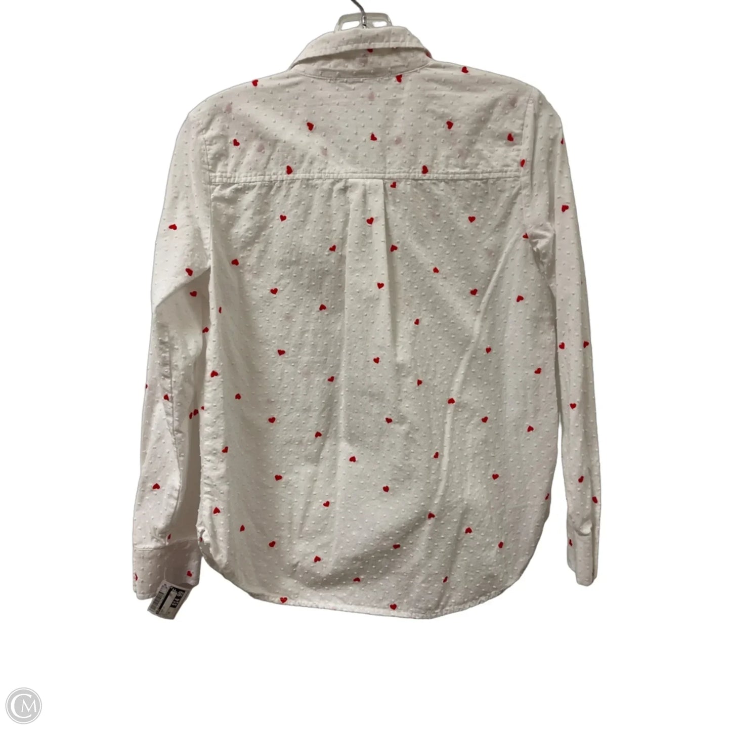 Blouse Long Sleeve By Loft In White, Size: Xs