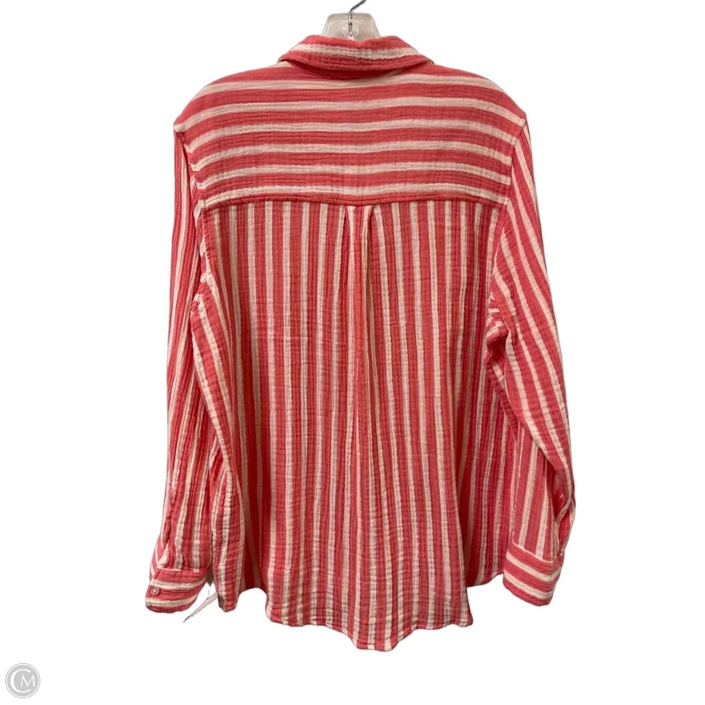 Top Long Sleeve By Universal Thread In Cream & Red, Size: L