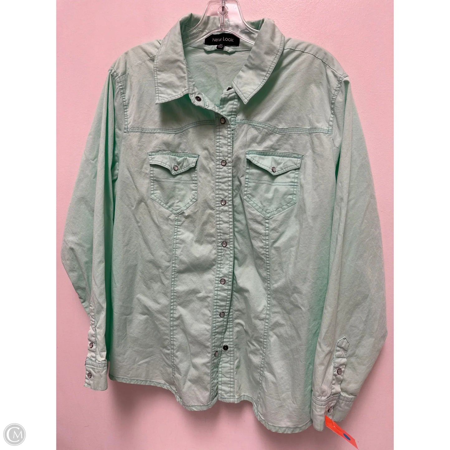 Blouse Long Sleeve By New Look In Green, Size: 2x