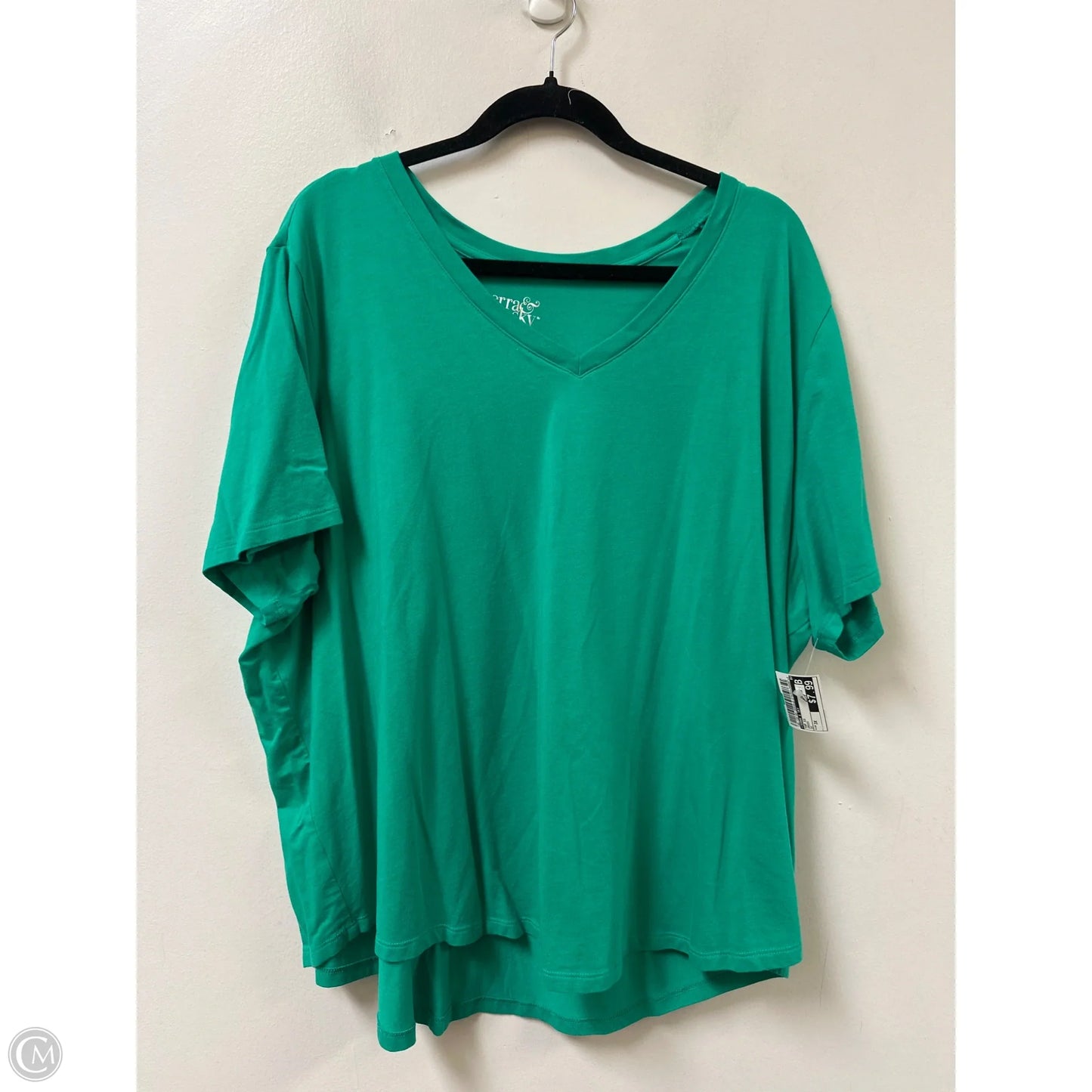Top Short Sleeve By Terra & Sky In Green, Size: 3x