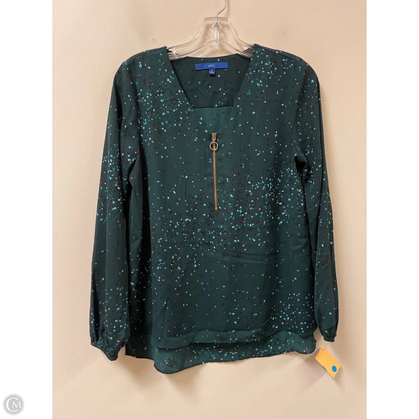 Top Long Sleeve By Apt 9 In Green, Size: S