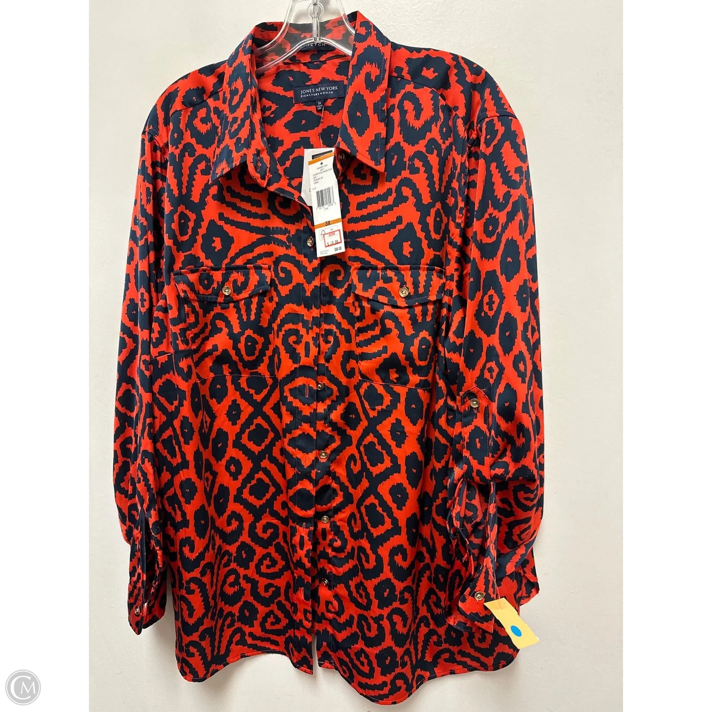 Blouse Long Sleeve By Jones New York In Red, Size: 3x