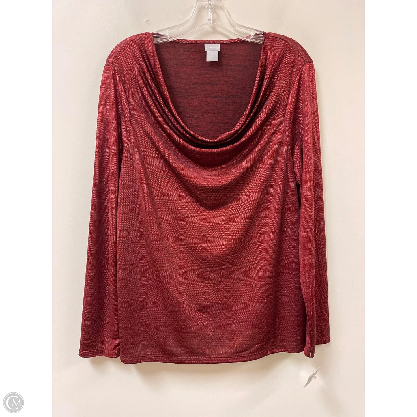 Top Long Sleeve By Chicos In Red, Size: L