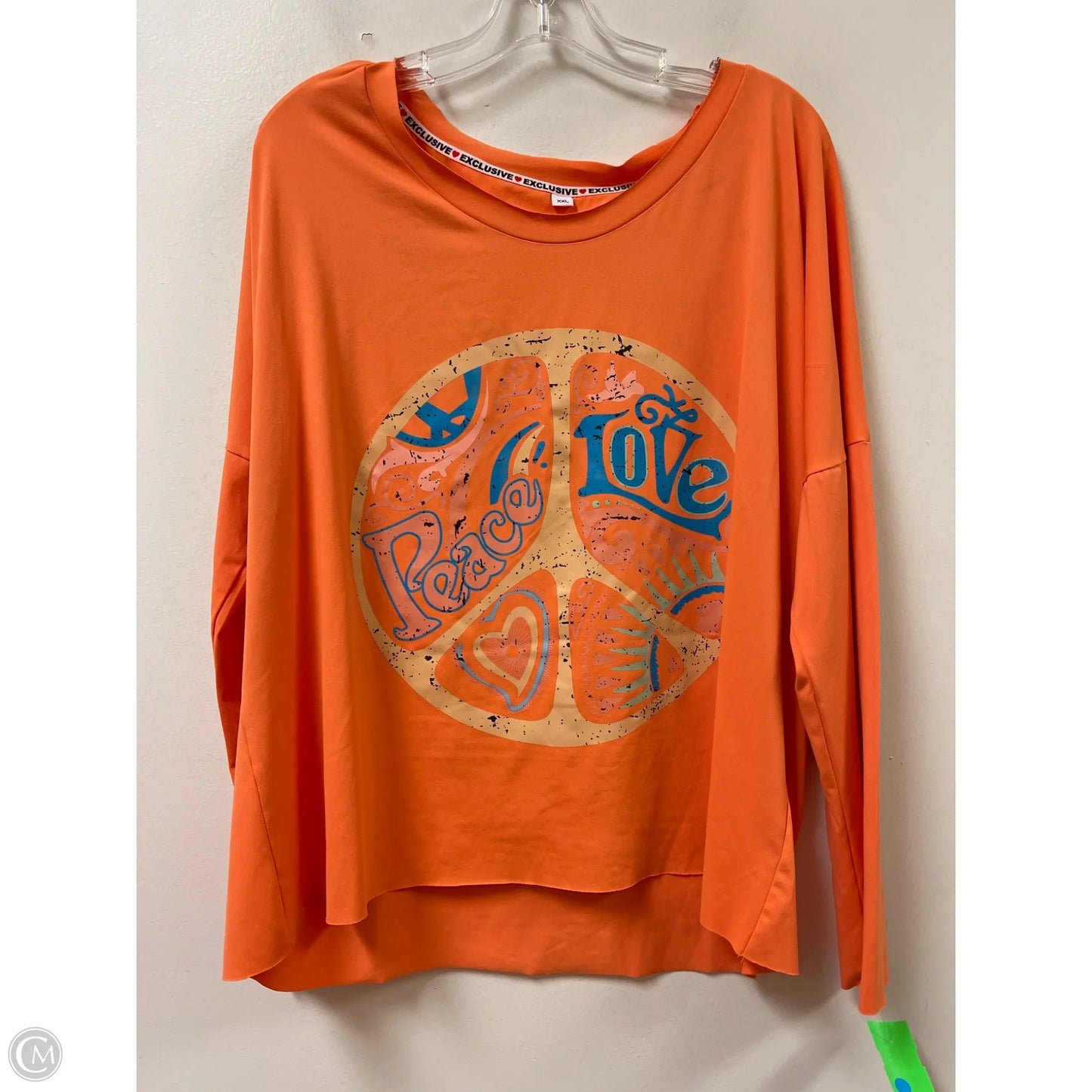 Top Long Sleeve By Exclusive In Orange, Size: 2x