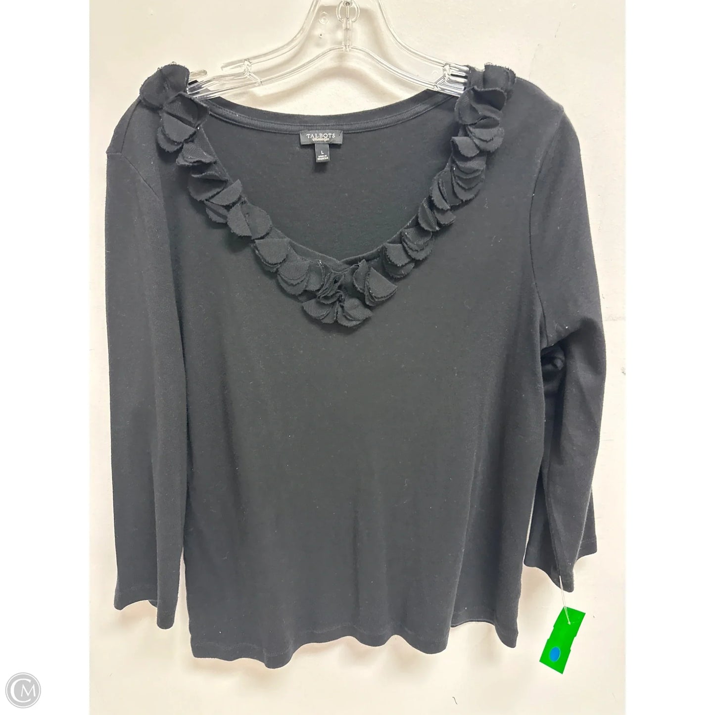 Top Long Sleeve By Talbots In Black, Size: L