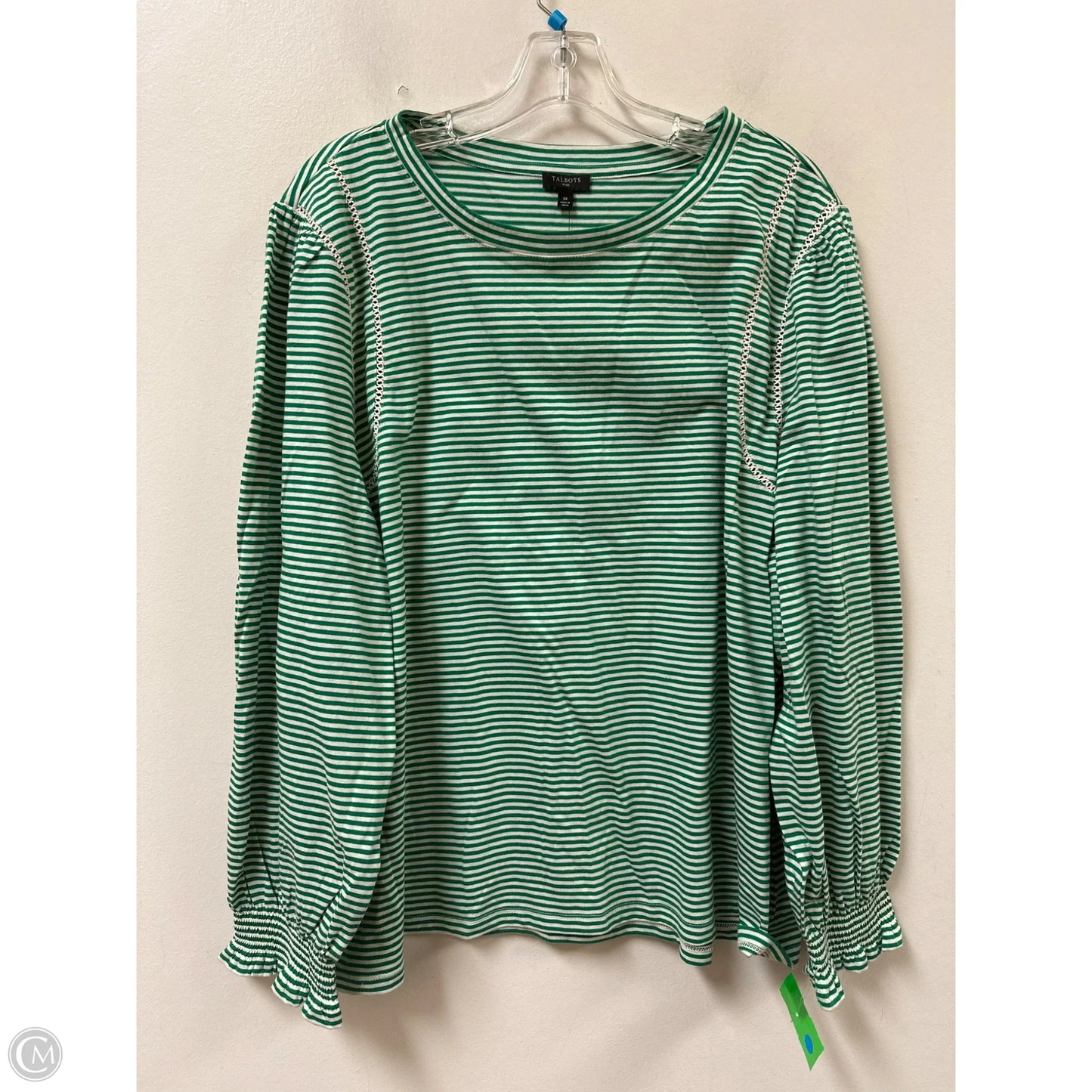 Top Long Sleeve By Talbots In Green, Size: 3x