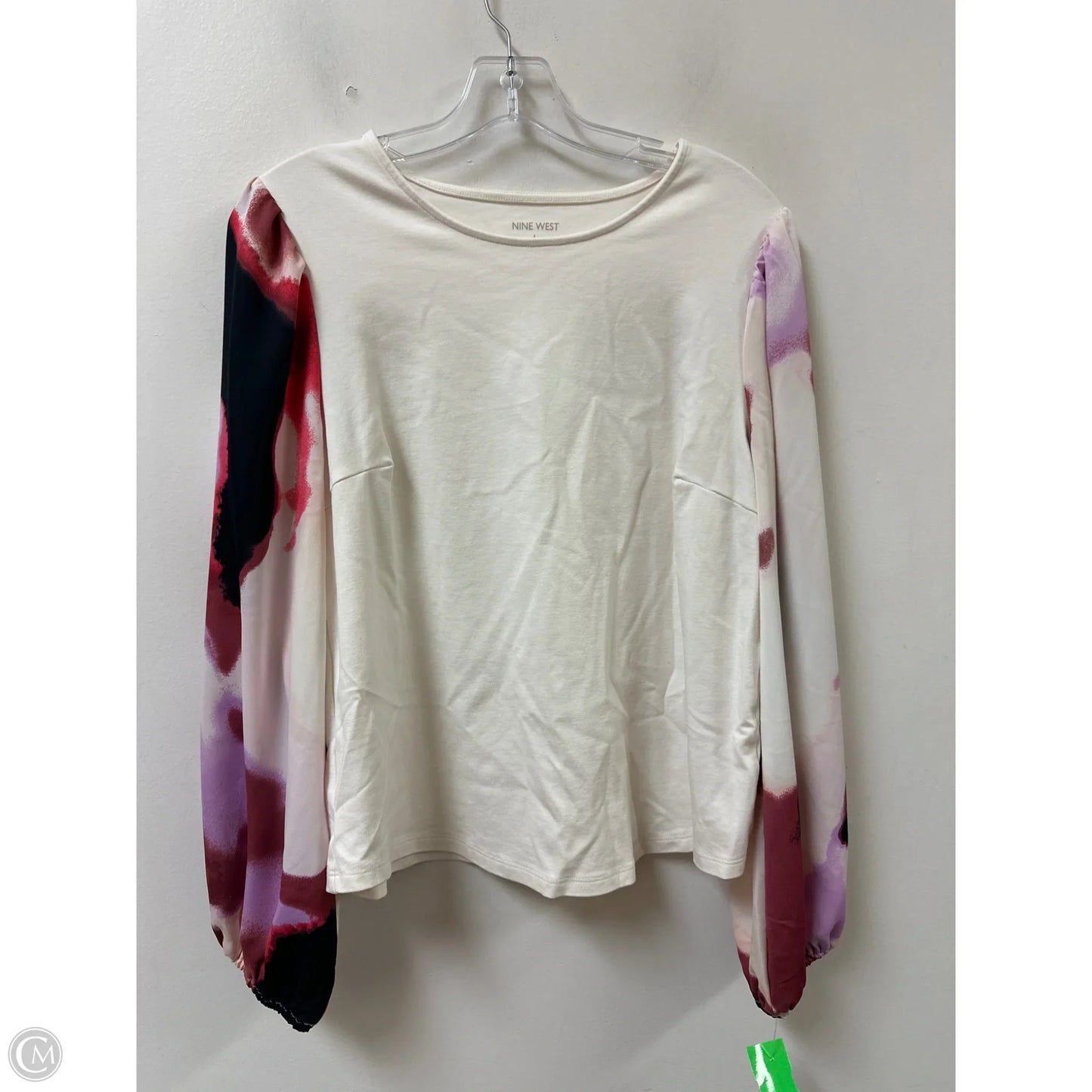 Top Long Sleeve By Nine West In Cream, Size: L