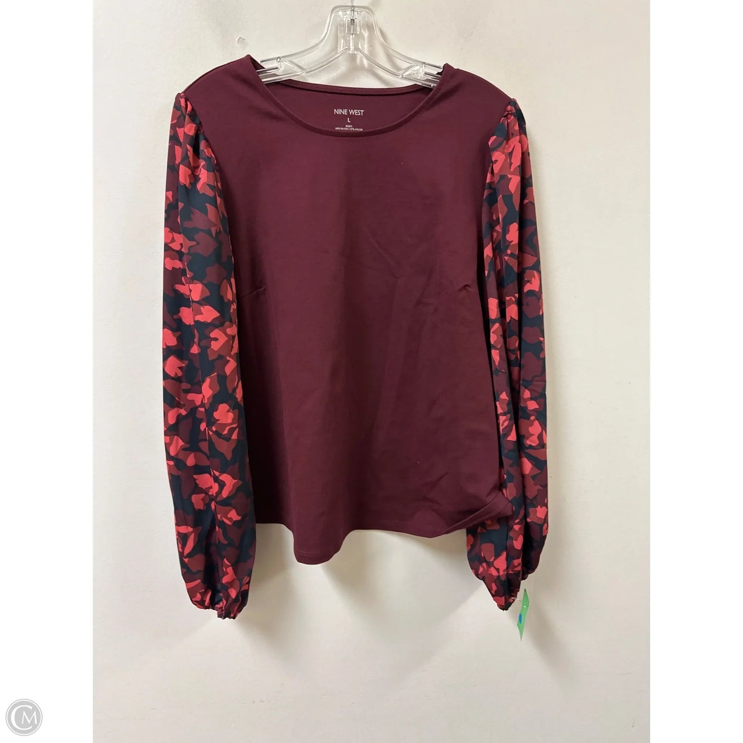 Top Long Sleeve By Nine West In Red, Size: L