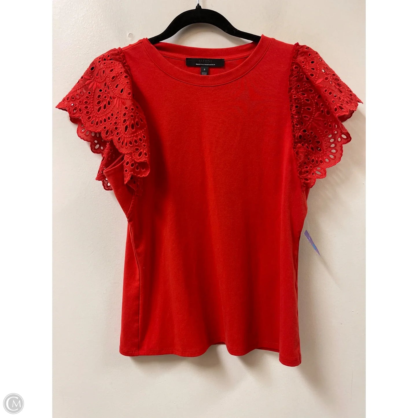 Top Short Sleeve By White House Black Market In Red, Size: S