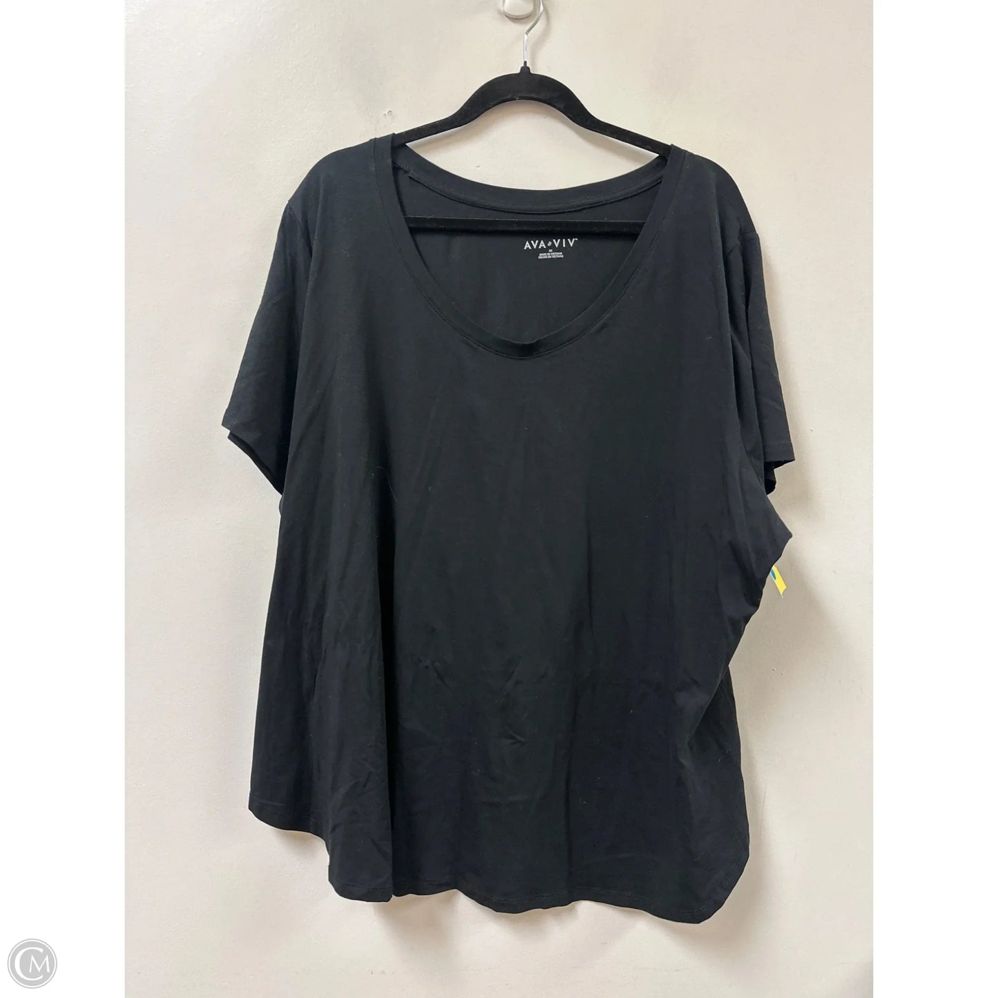 Top Short Sleeve By Ava & Viv In Black, Size: 3x
