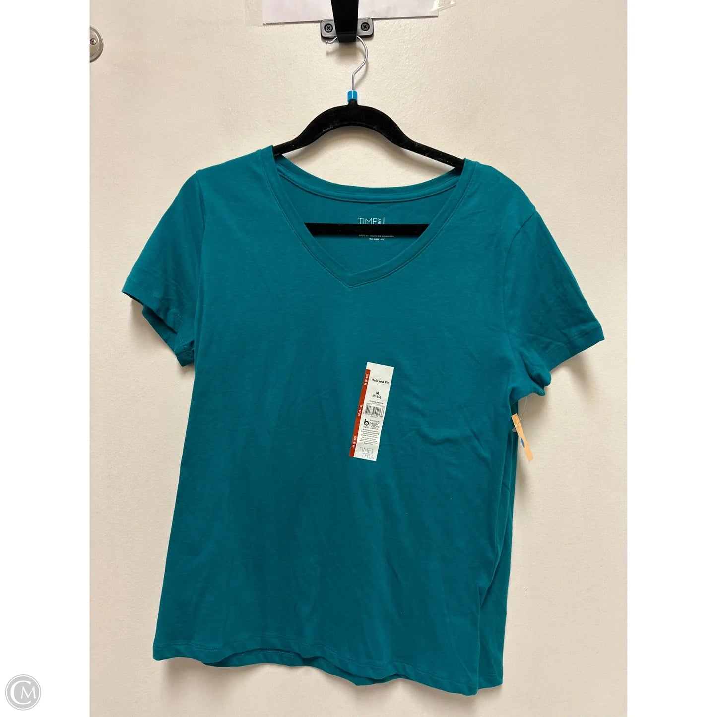 Top Short Sleeve By Time And Tru In Teal, Size: M