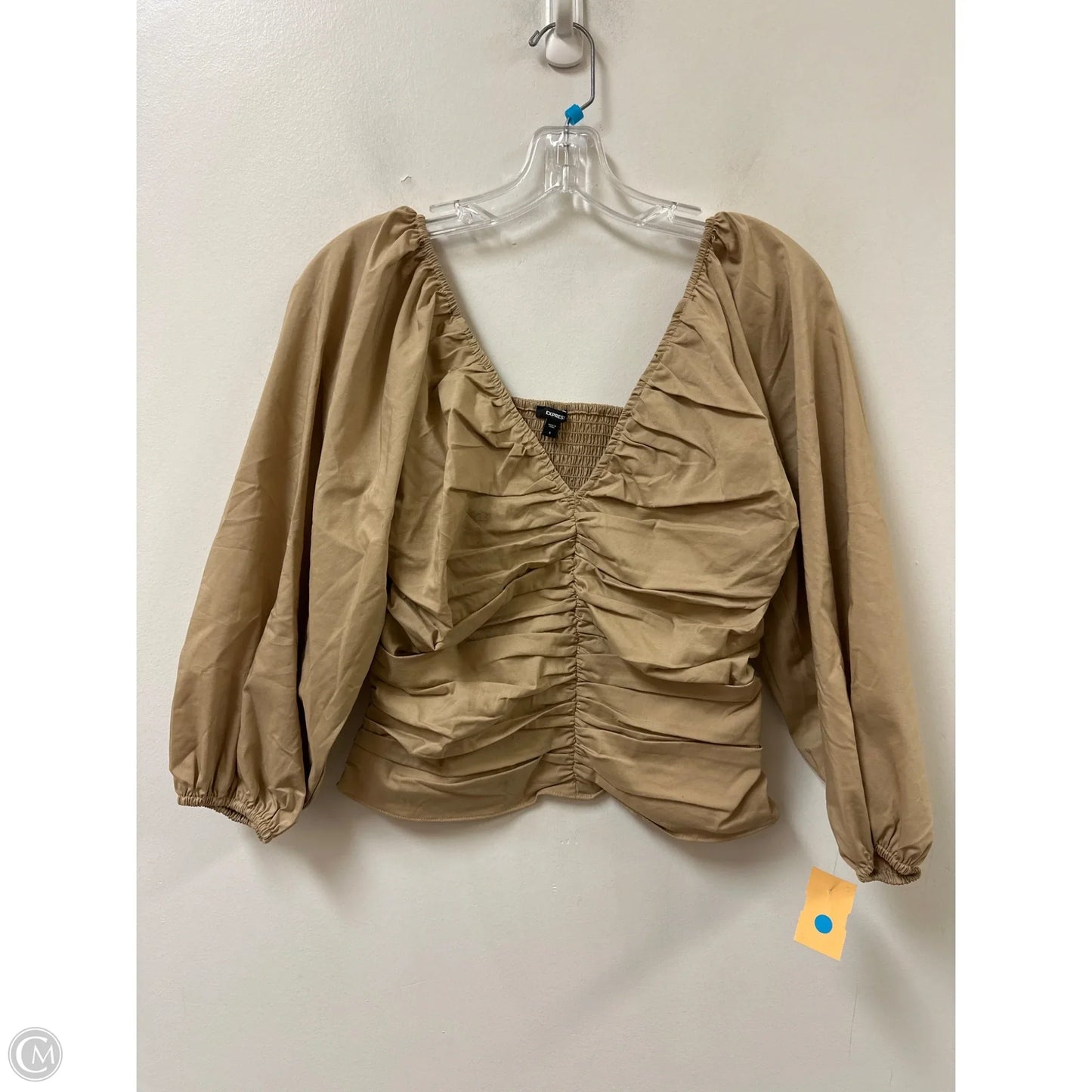 Top Long Sleeve By Express In Brown, Size: S