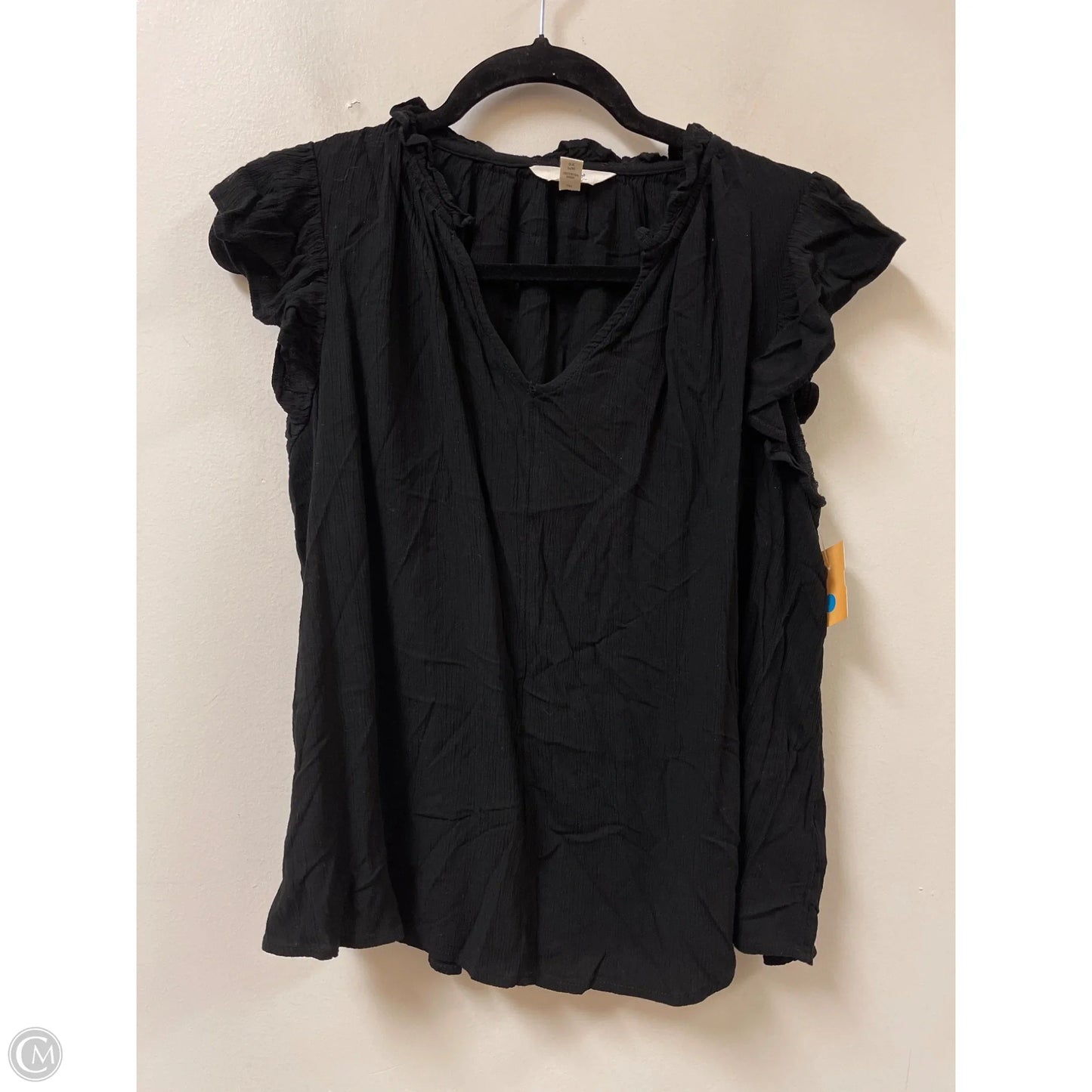 Top Short Sleeve By Terra & Sky In Black, Size: Xl