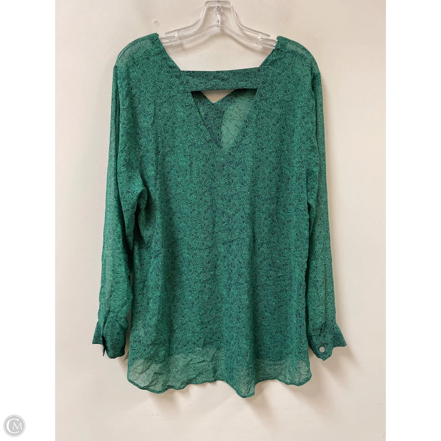 Top Long Sleeve By Cabi In Green, Size: Xl